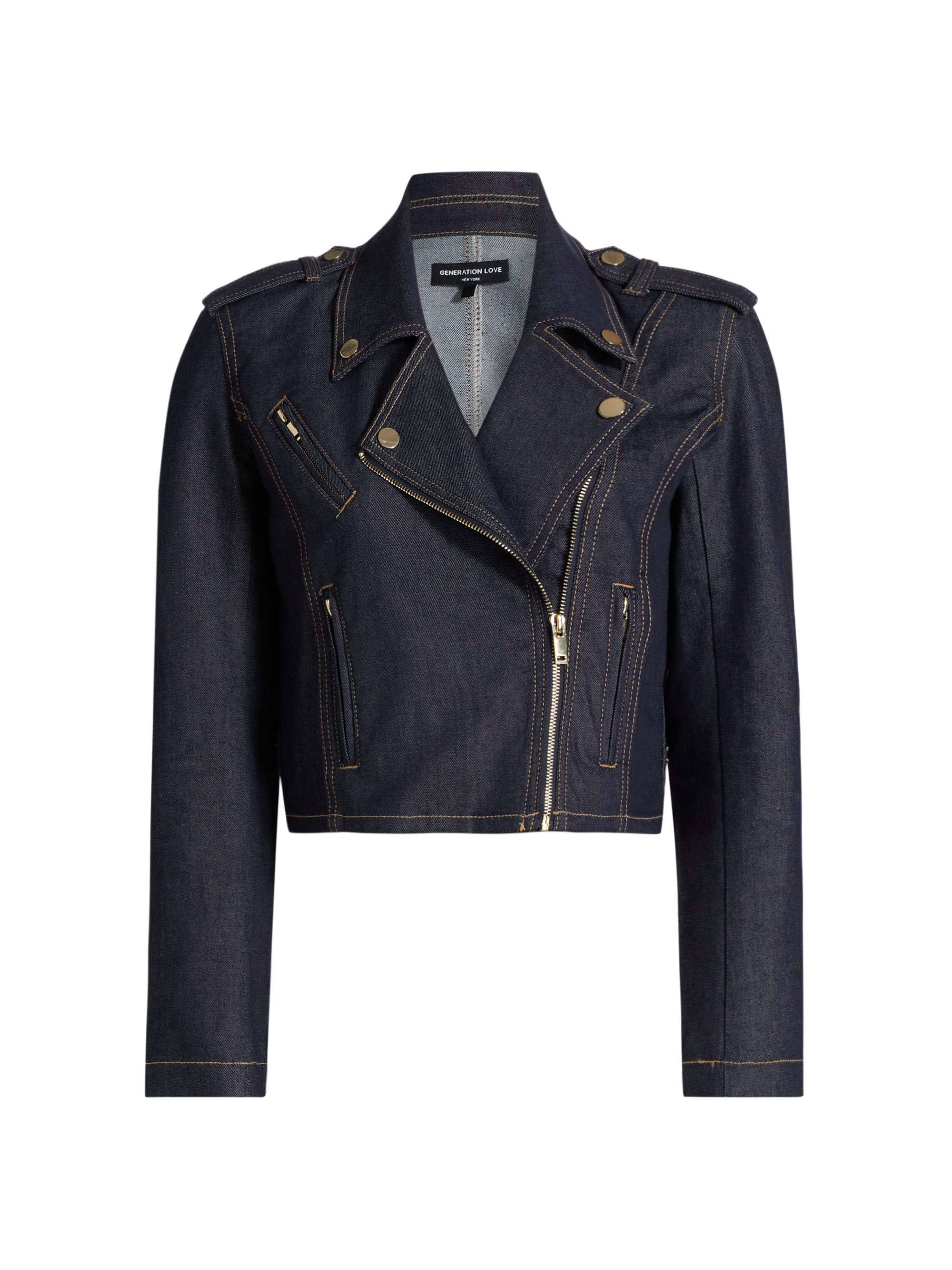 ジャケット・アウター HTH over denimjacket&tuck widedenimpants 0400022302665_DARKDENIMBLUE?