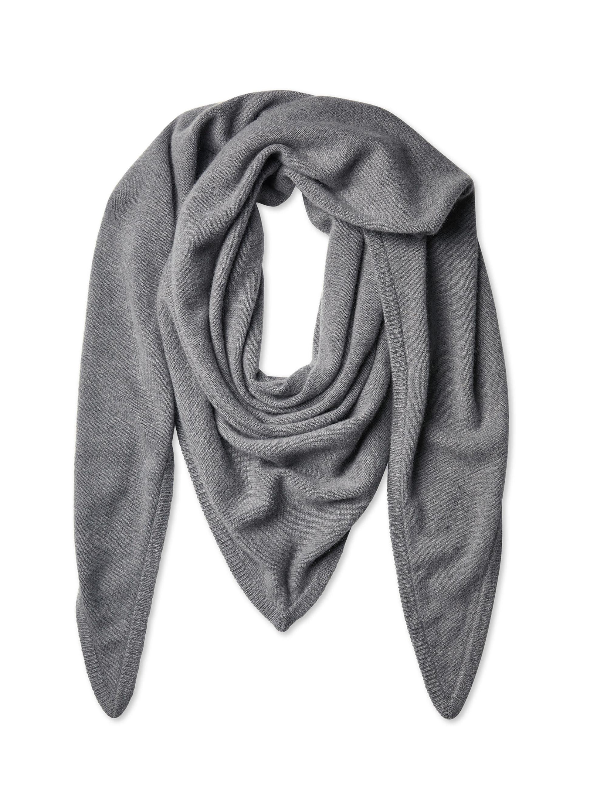 White + Warren Women's Cashmere Triangle Scarf - Pewter
