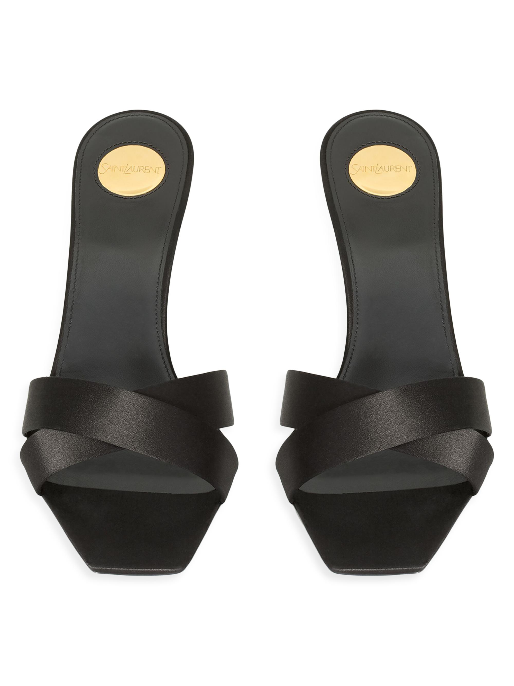 Saint Laurent Opyum Mules in Satin Crepe | Saks Fifth Avenue