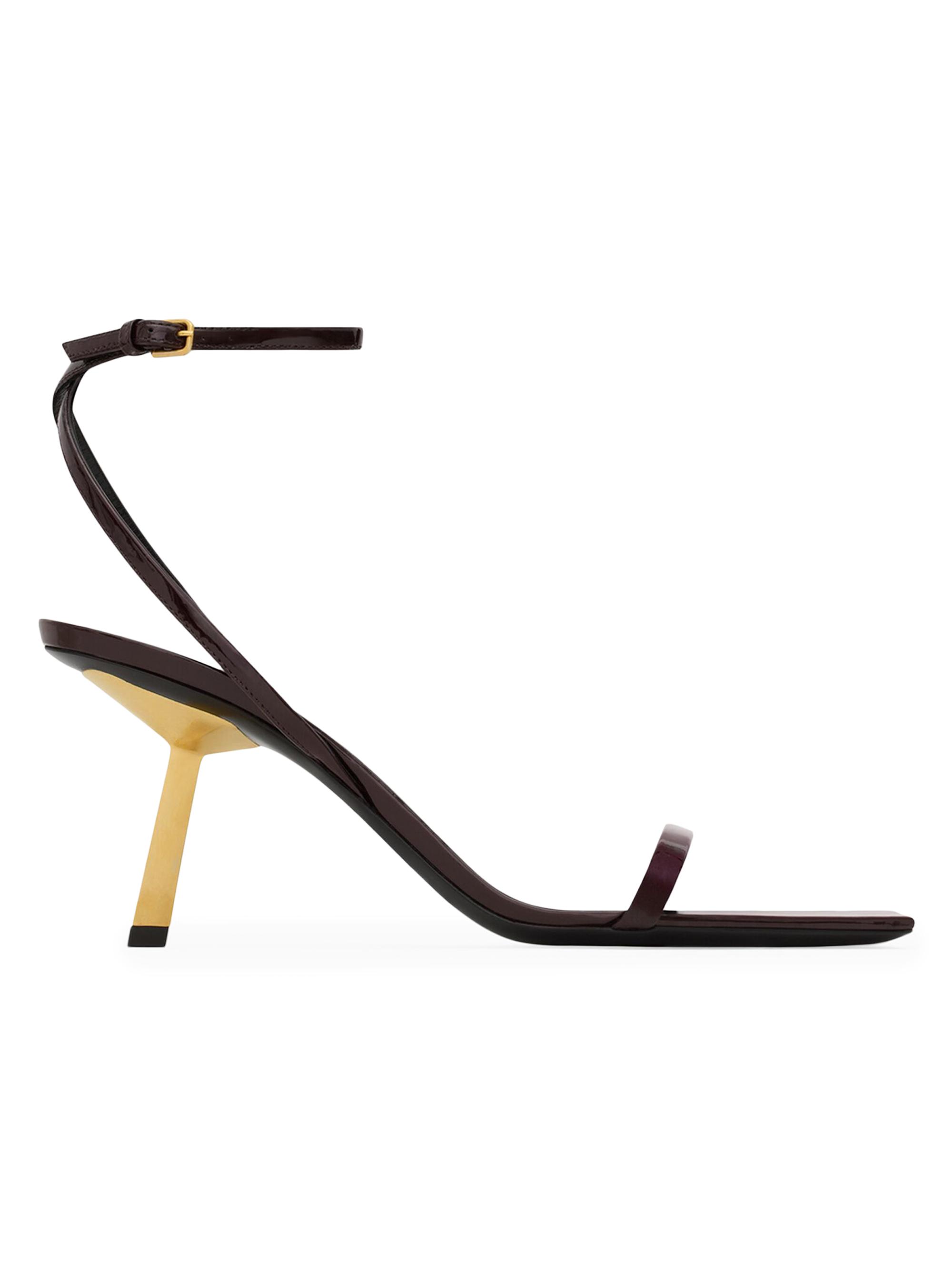 Saint Laurent Women's Lee Sandals in Patent Leather - Marron Glace