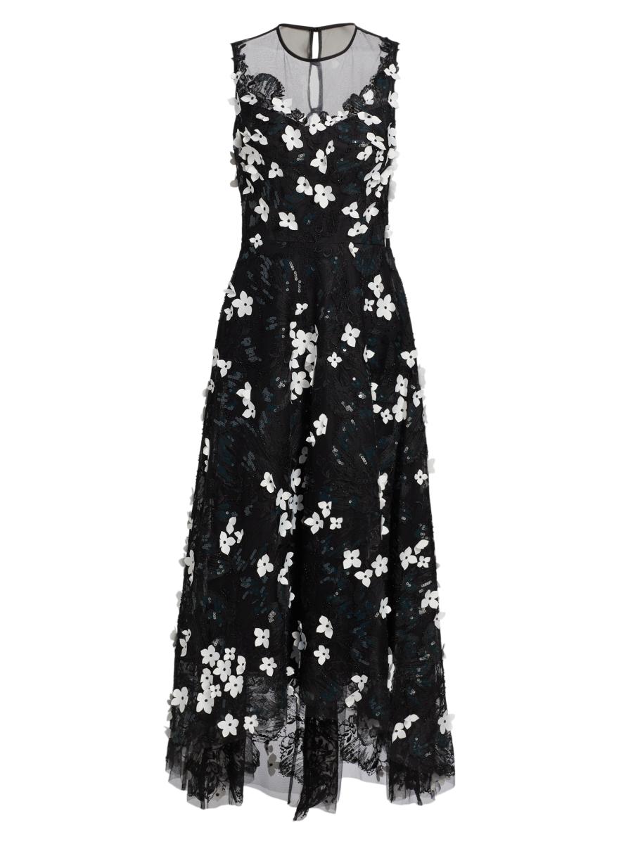 Teri Jon Women's Floral Appliqué High-low Cocktail Dress In Multi