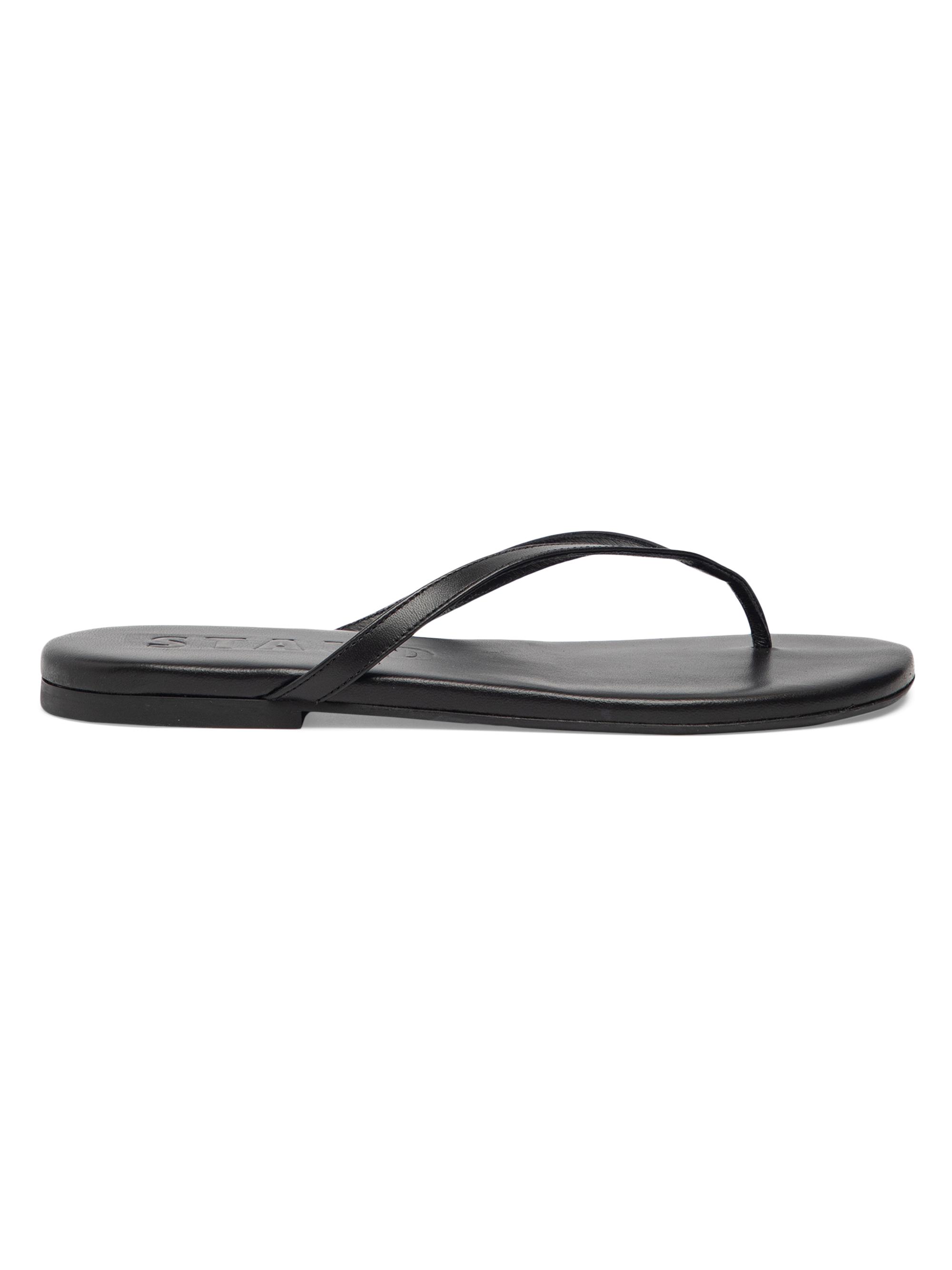 Staud Women's Freja Leather Flip-Flops - Black