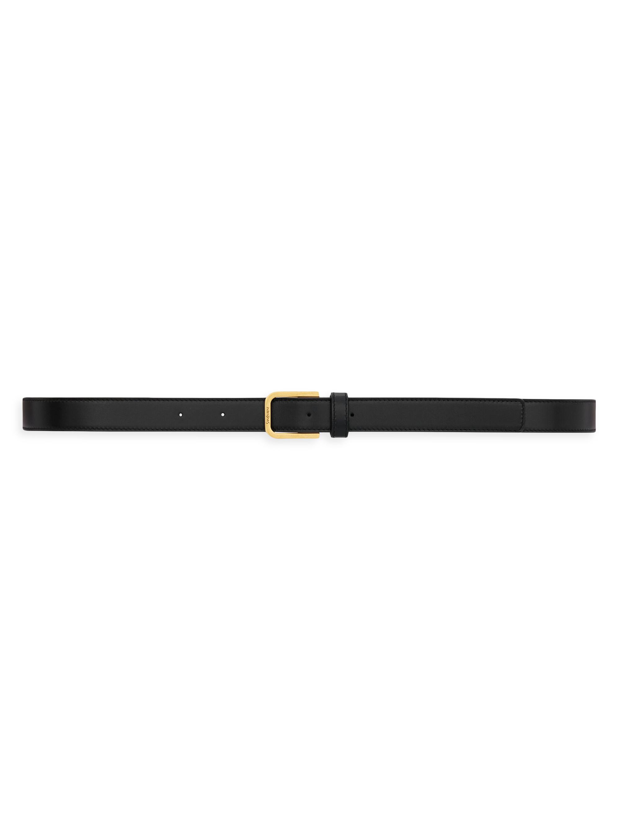 Saint Laurent Cassandre Belt In Smooth Leather | Saks Fifth