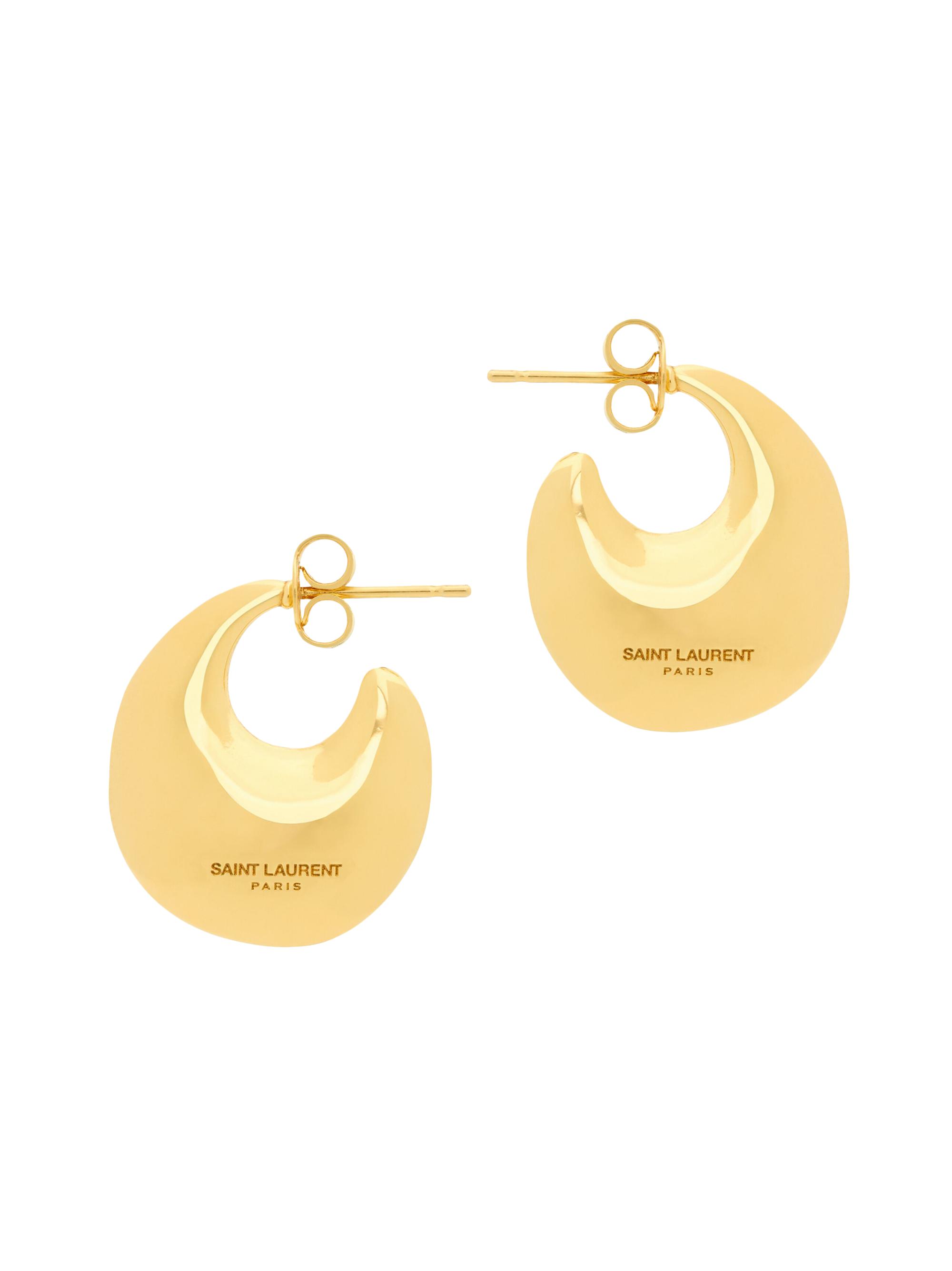 Saint Laurent Women's Teardrop Hoop Earrings in Metal - Gold