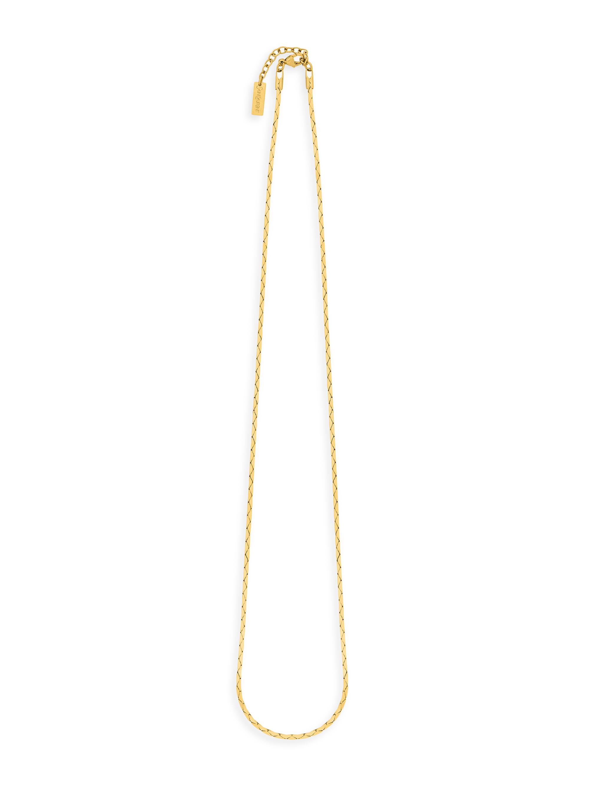 Saint Laurent Men's Cobra-Chain Necklace in Metal - Brass Gold
