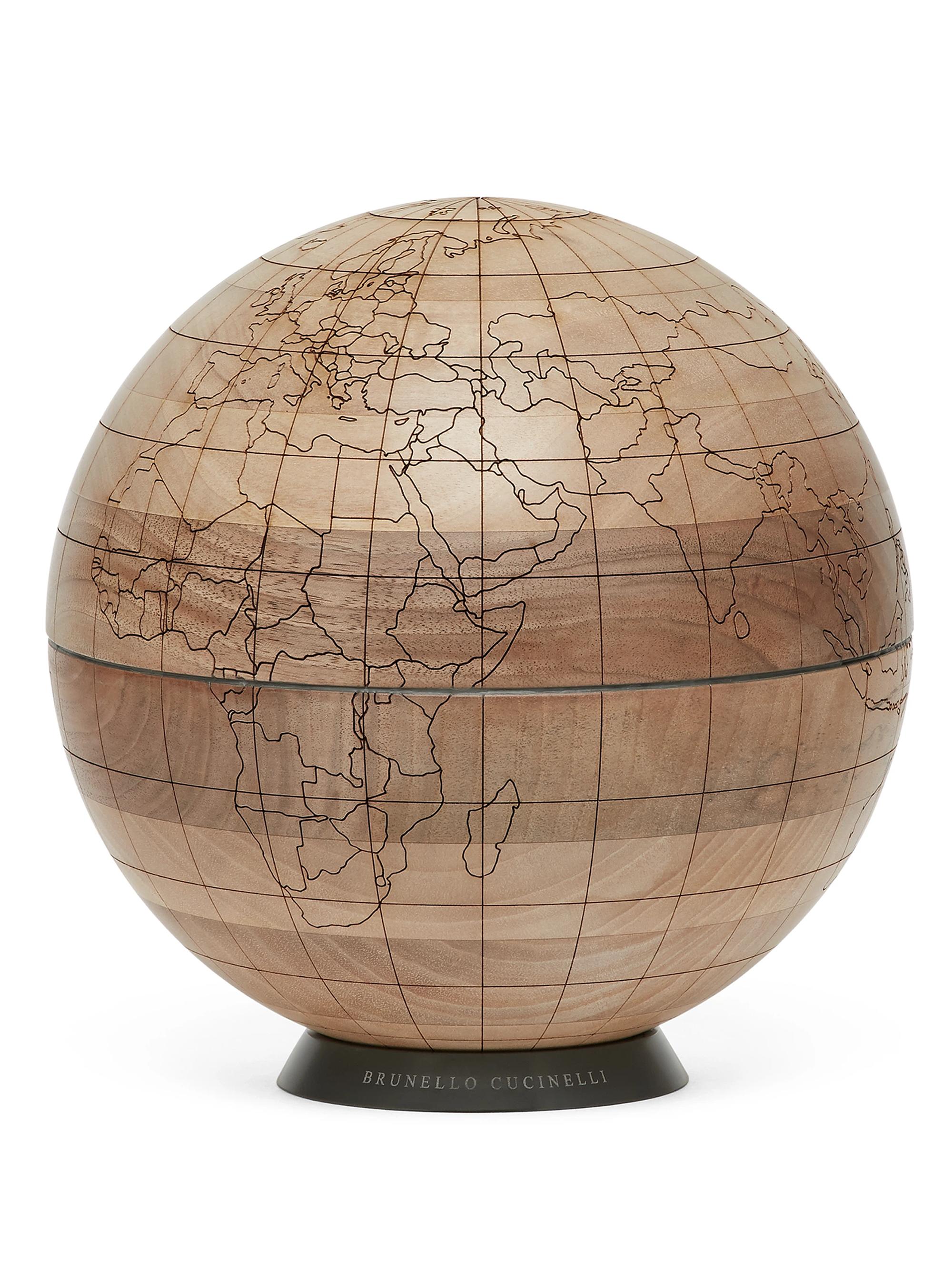 Brunello Cucinelli Walnut Wood and Krion Globe - Brown