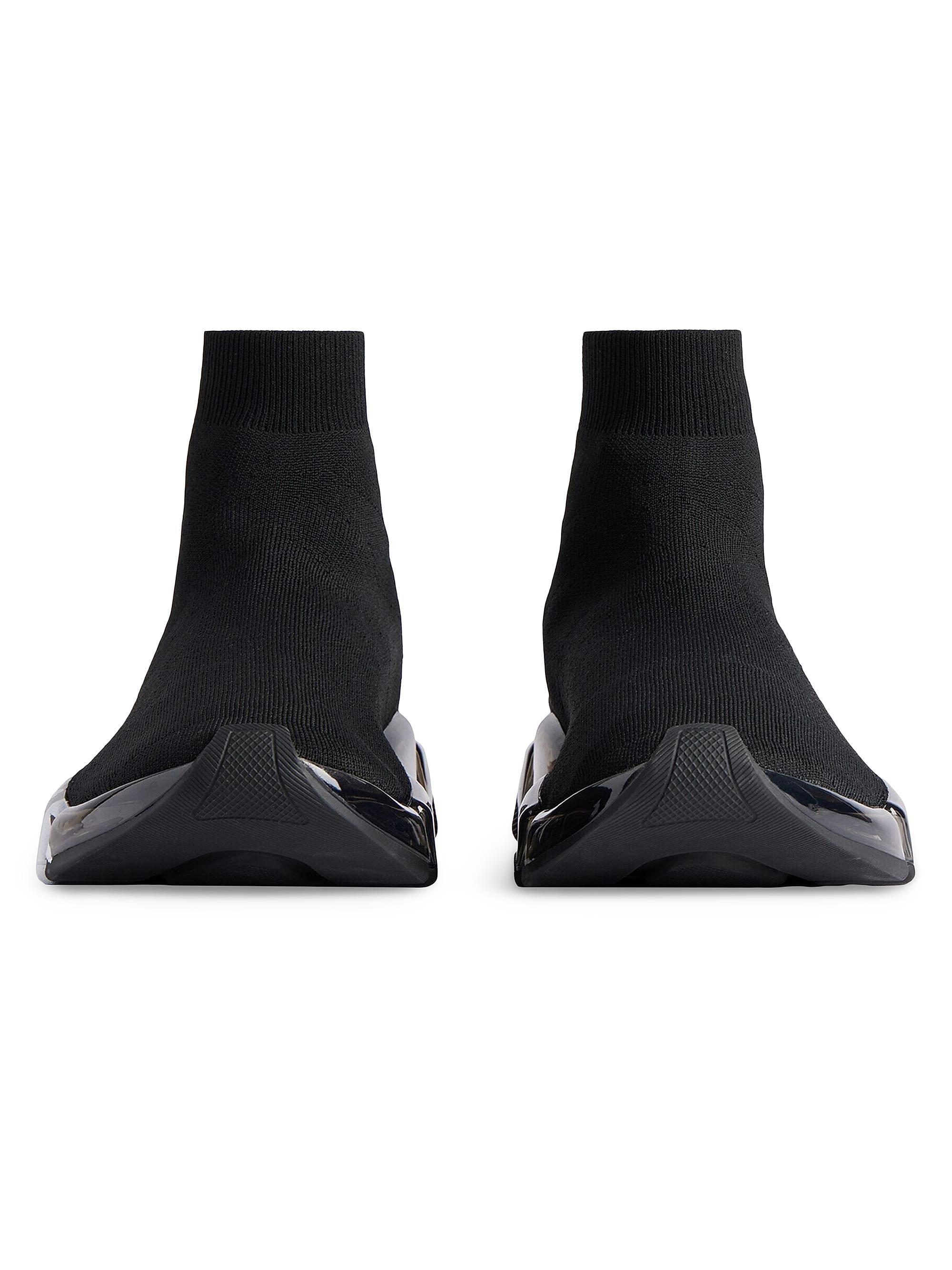 極美品□BALENCIAGA バレンシアガ Speed 2.0 Full Clear Sole Graffiti ペイントデザイン ソックススニーカー 25 イタリア製 正規品 Balenciaga Men's Speed 2.0 Full Clear Sole Graffiti Recycled Knit