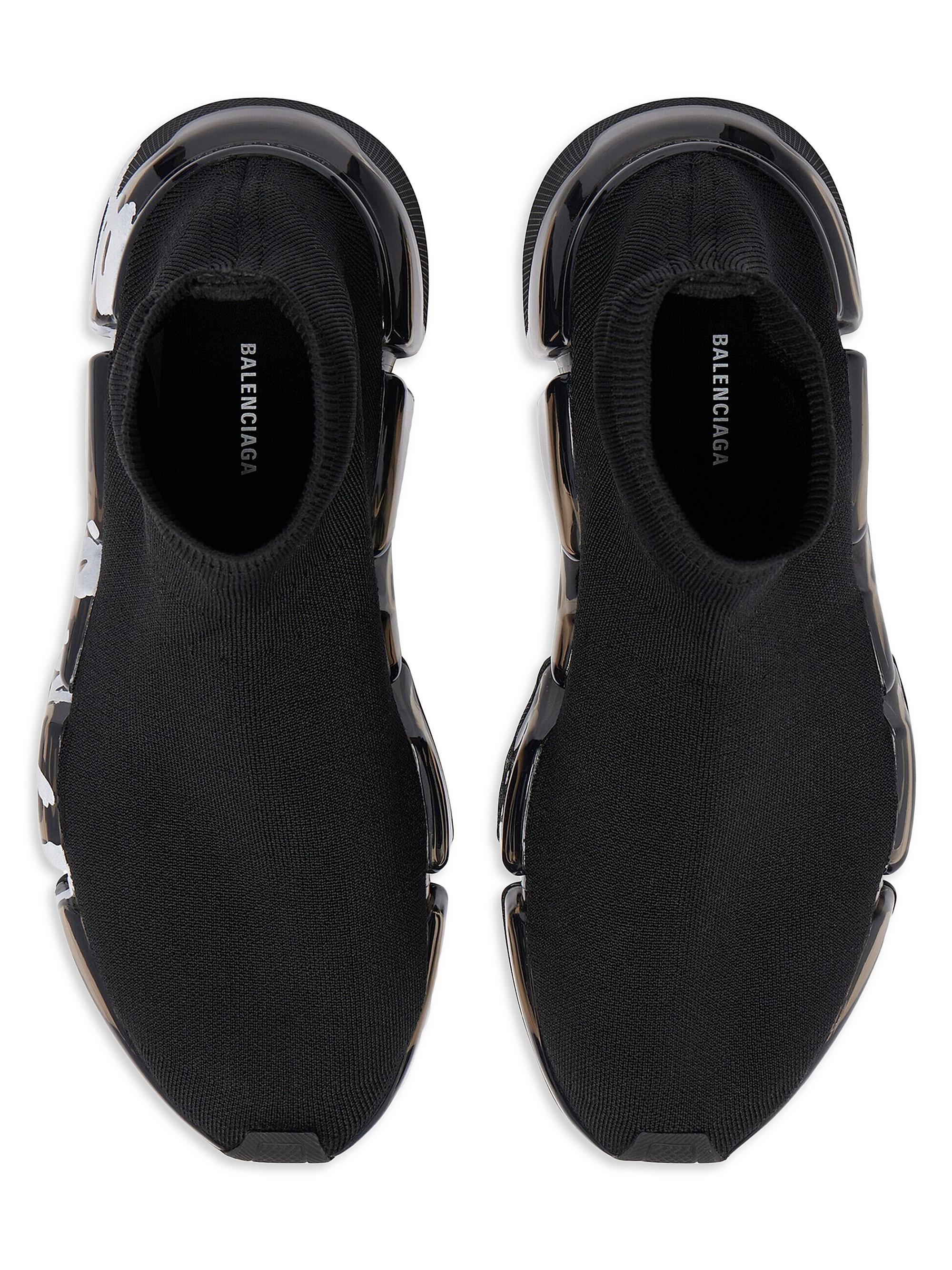 Balenciaga Men's Speed 2.0 Full Clear Sole Graffiti Recycled Knit