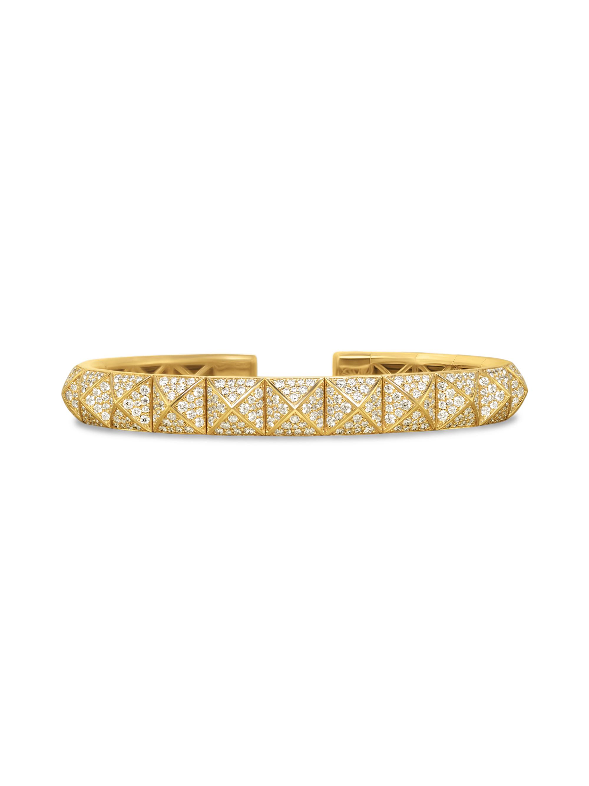 David Yurman Women's Pyramid Cuff Bracelet in 18K Yellow Gold - Yellow Gold