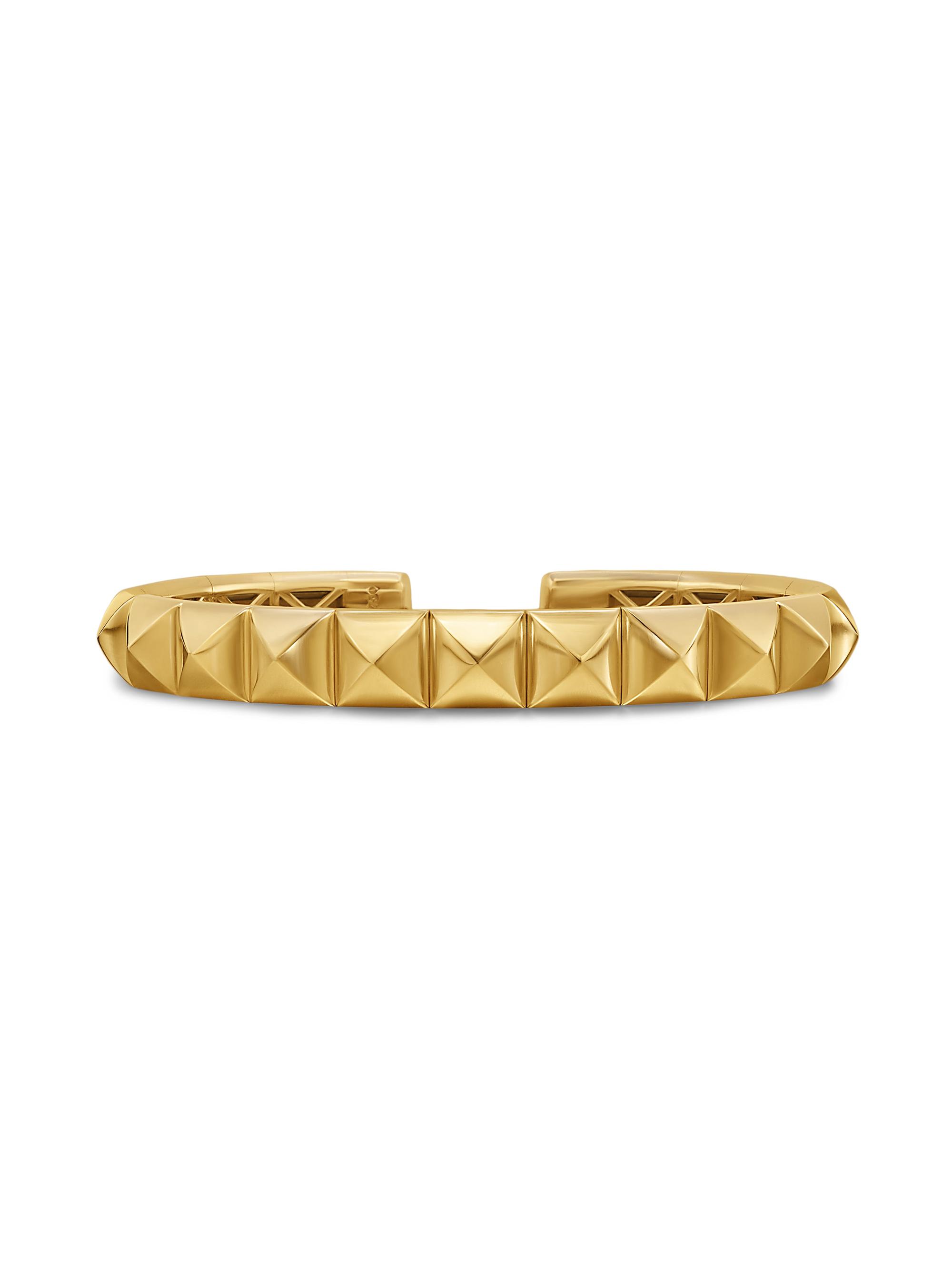 David Yurman Women's Pyramid Cuff Bracelet in 18K Yellow Gold, 8MM - Yellow Gold