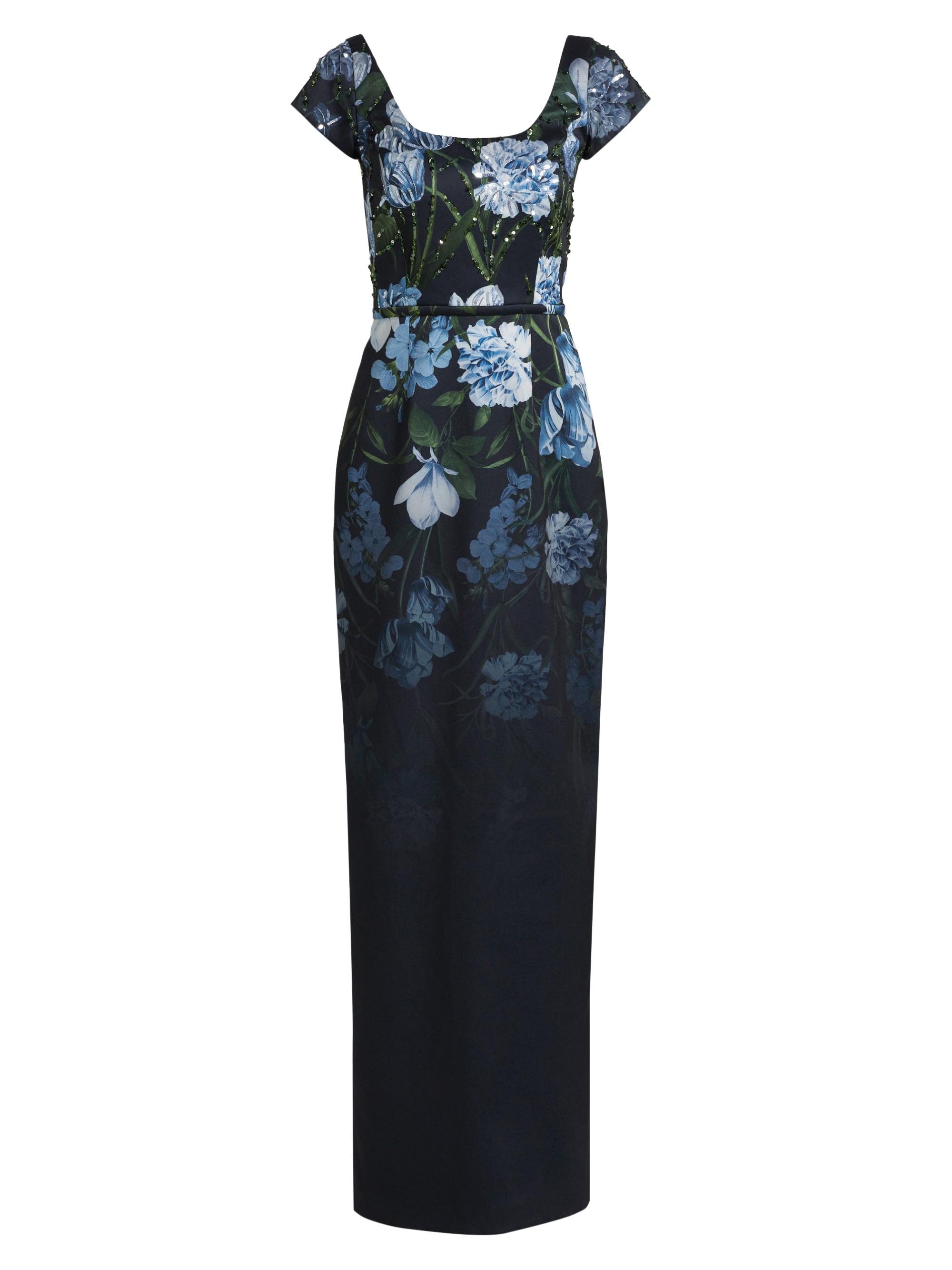Sachin & Babi Women's Grace Sequined Floral Column Gown - Night Sky Prima Garden