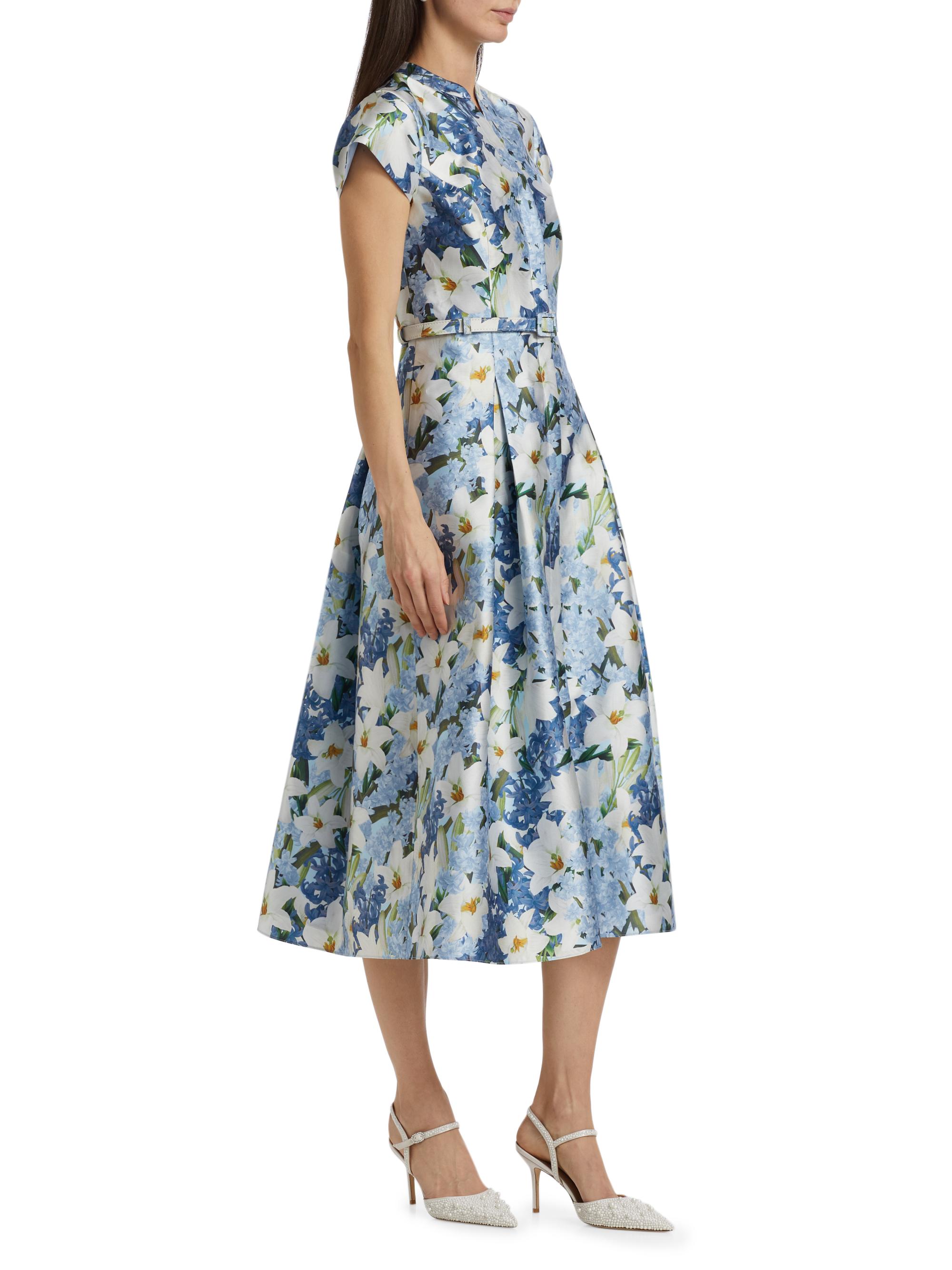 sachin & babi minnie off-the-shoulder floral a-line midi dress De Loreta Izula Dress In Blue main image 1