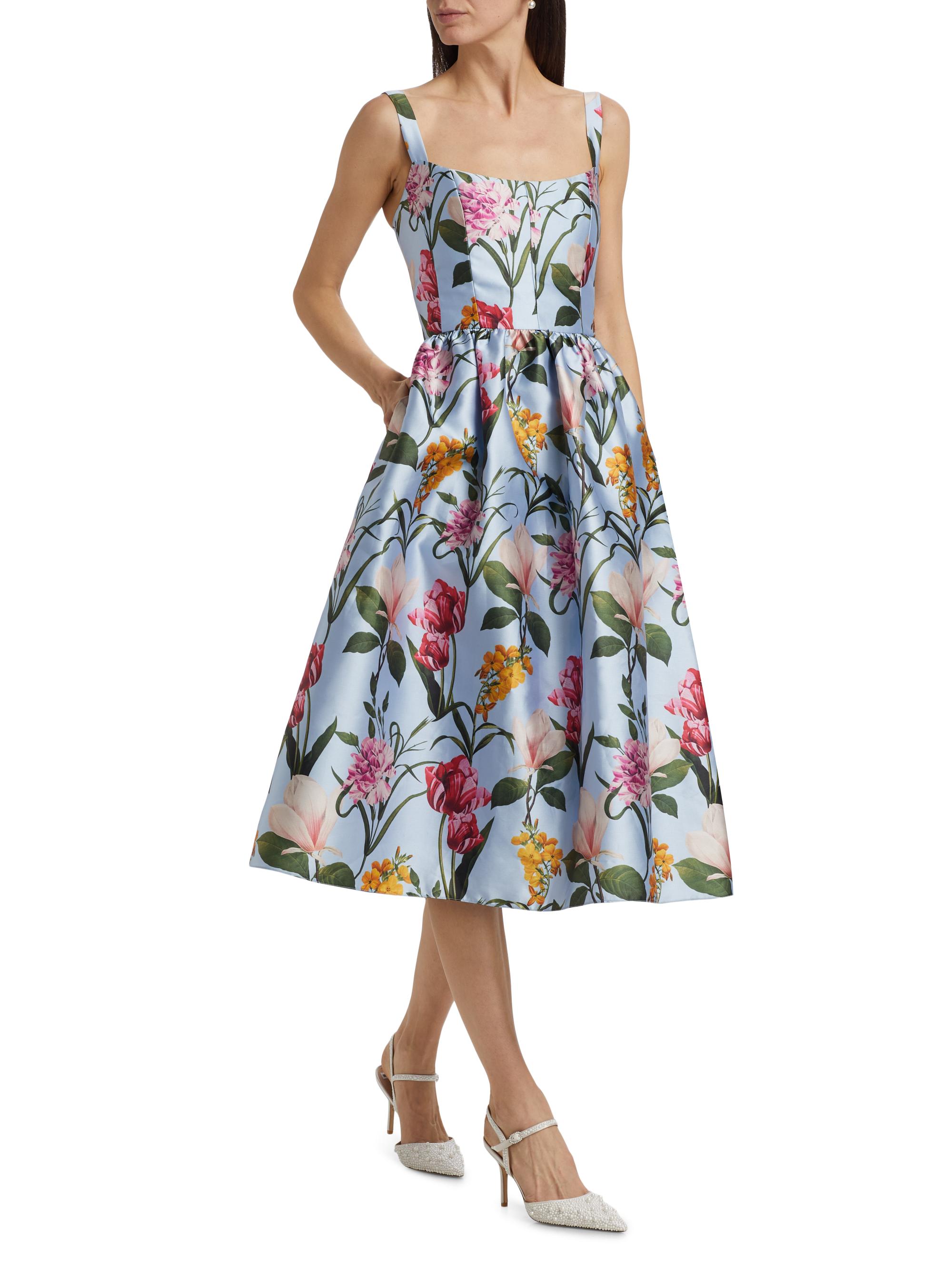 SACHIN BABI Olena Floral Midi-Dress | Saks Fifth Avenue