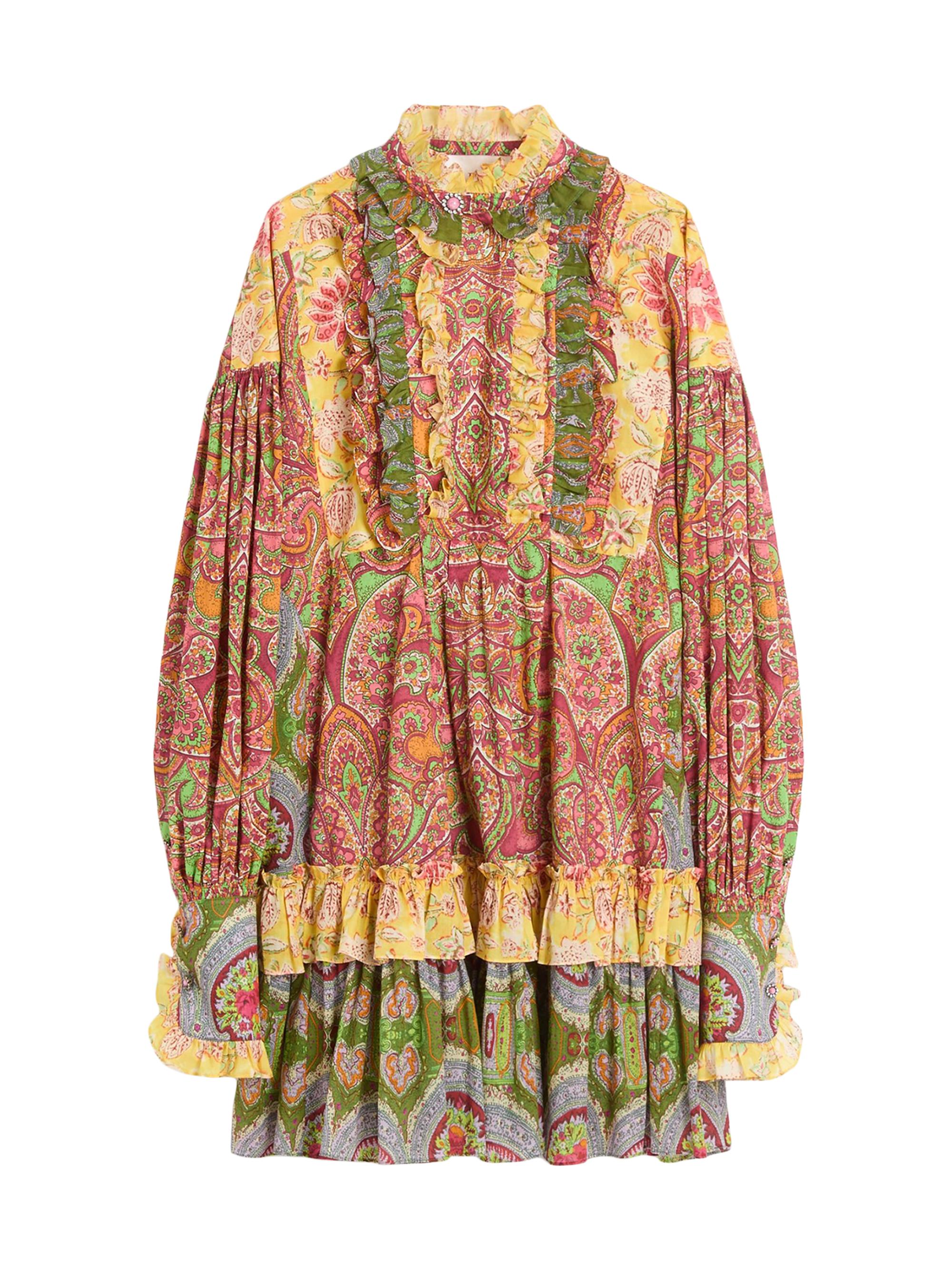 Valentino Garavani Women's Short Dress in Voyage Imaginaire Cashmere Muslin