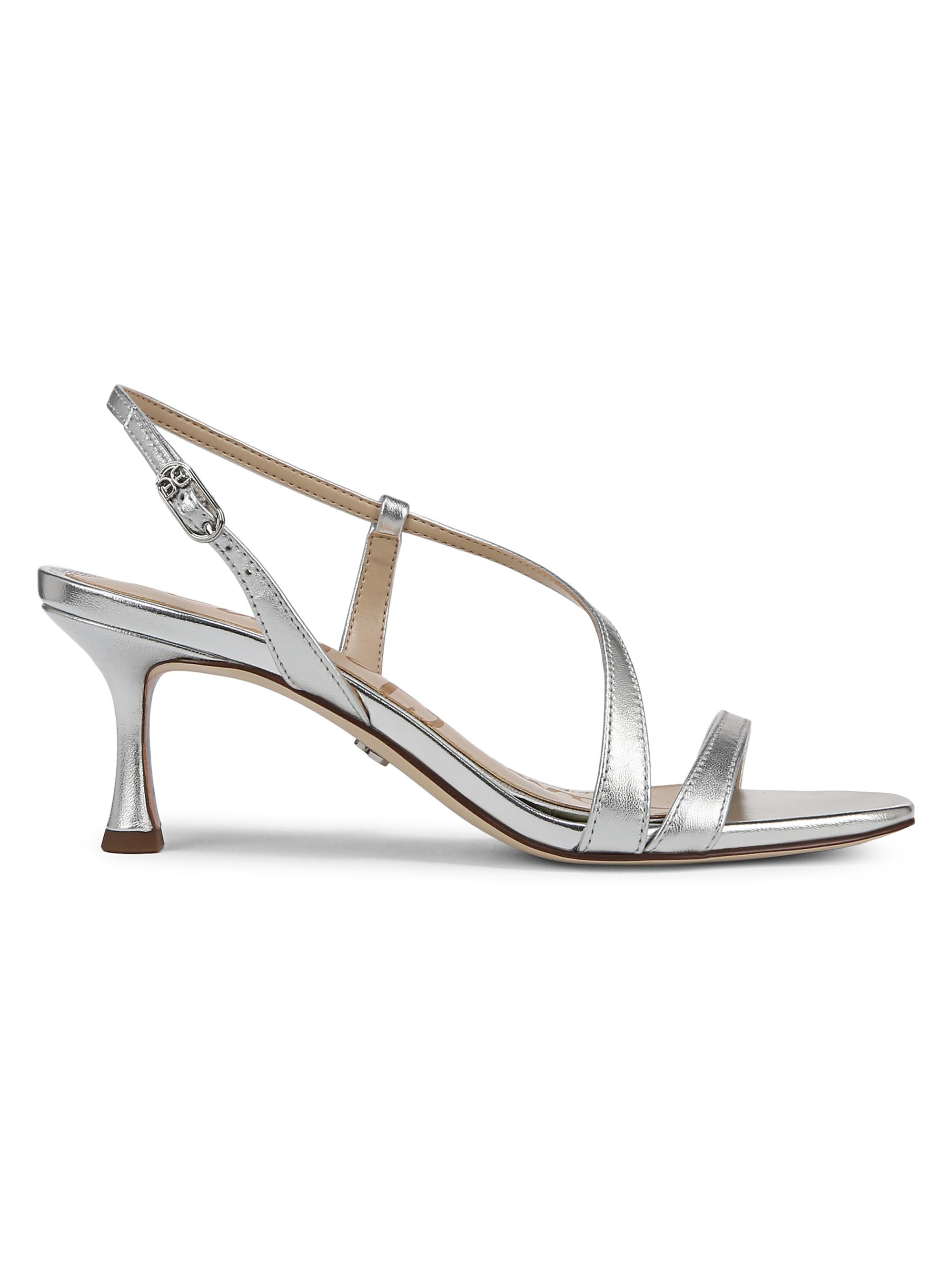 Sam Edelman Women's Prance 65MM Metallic Leather Strappy Sandals - Silver