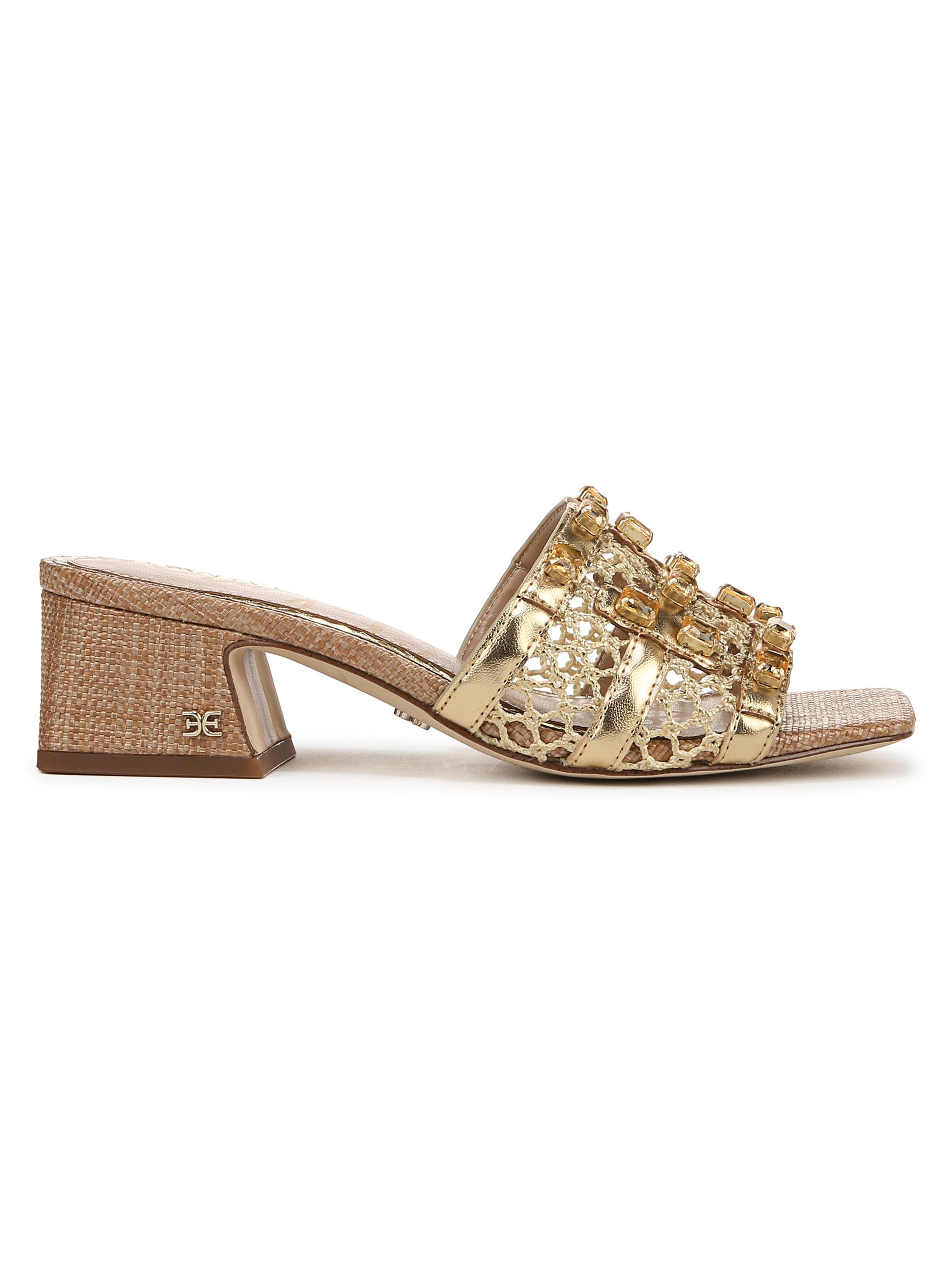 Sam Edelman Women's Webster Embellished Slide Sandals - Amber Gold Multi