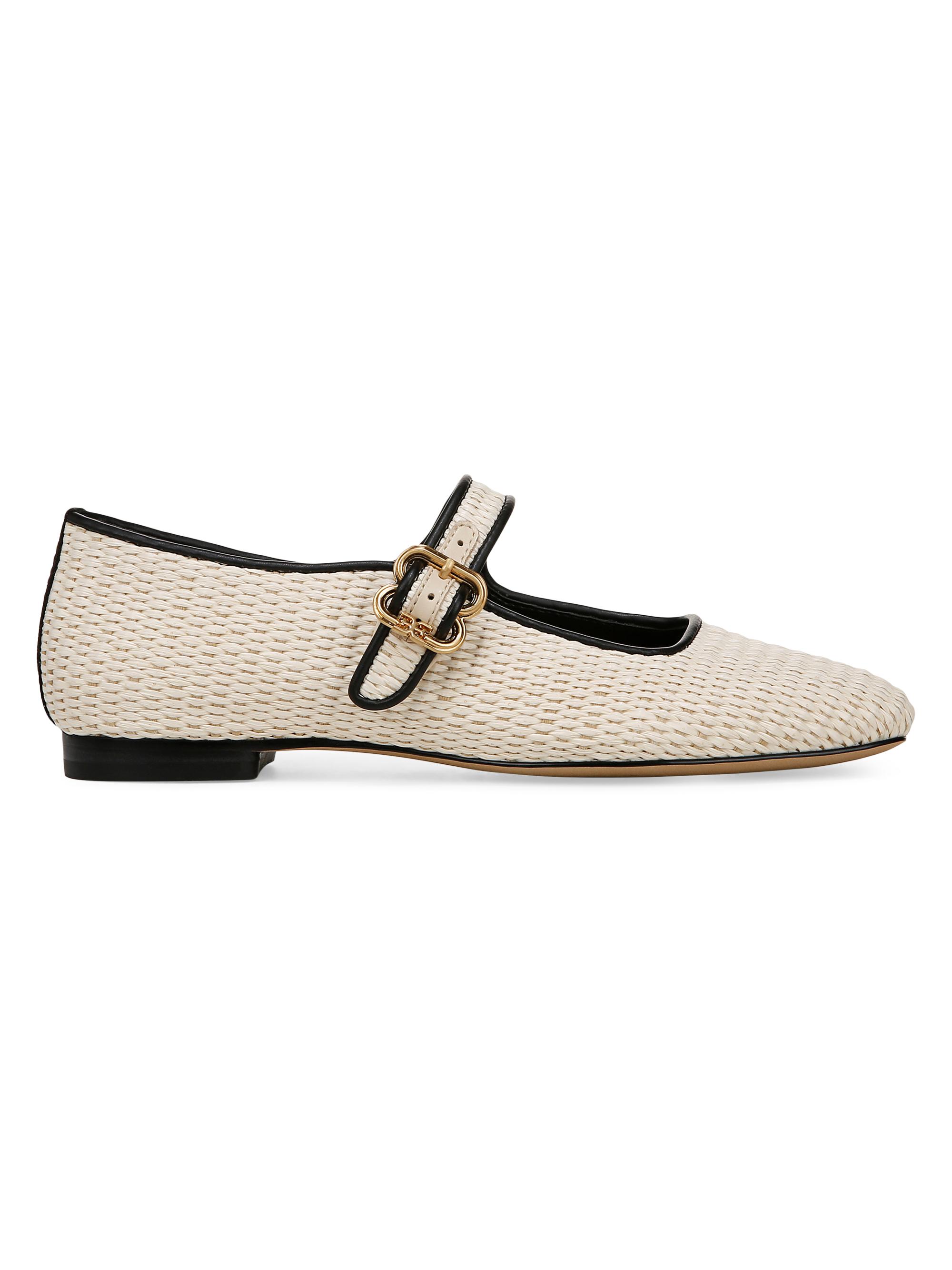 Sam Edelman Women's Michaela Faux Raffia Mary Janes - Linen
