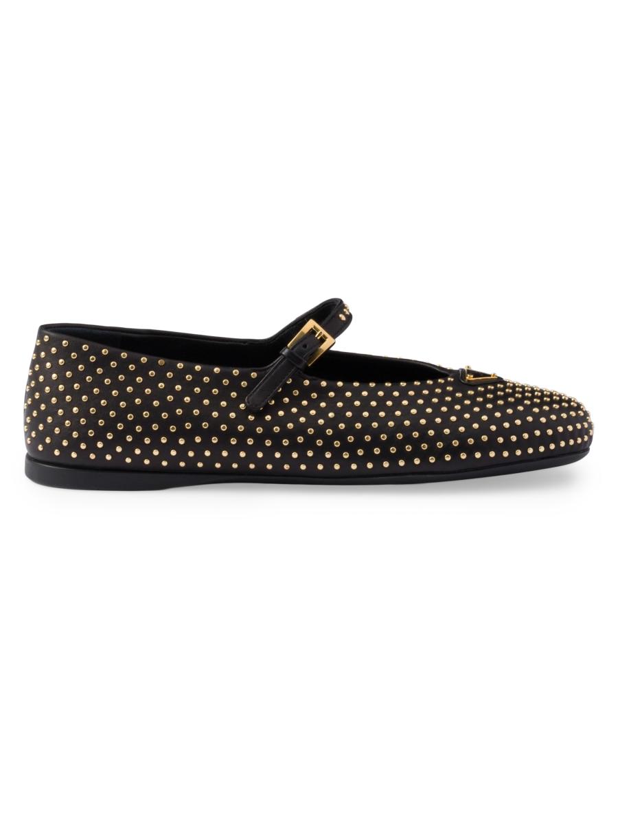 【関税&送料込】Prada Brushed Leather Ballet Flats Prada Brushed Leather Mary Jane Ballerinas | Saks Fifth Avenue