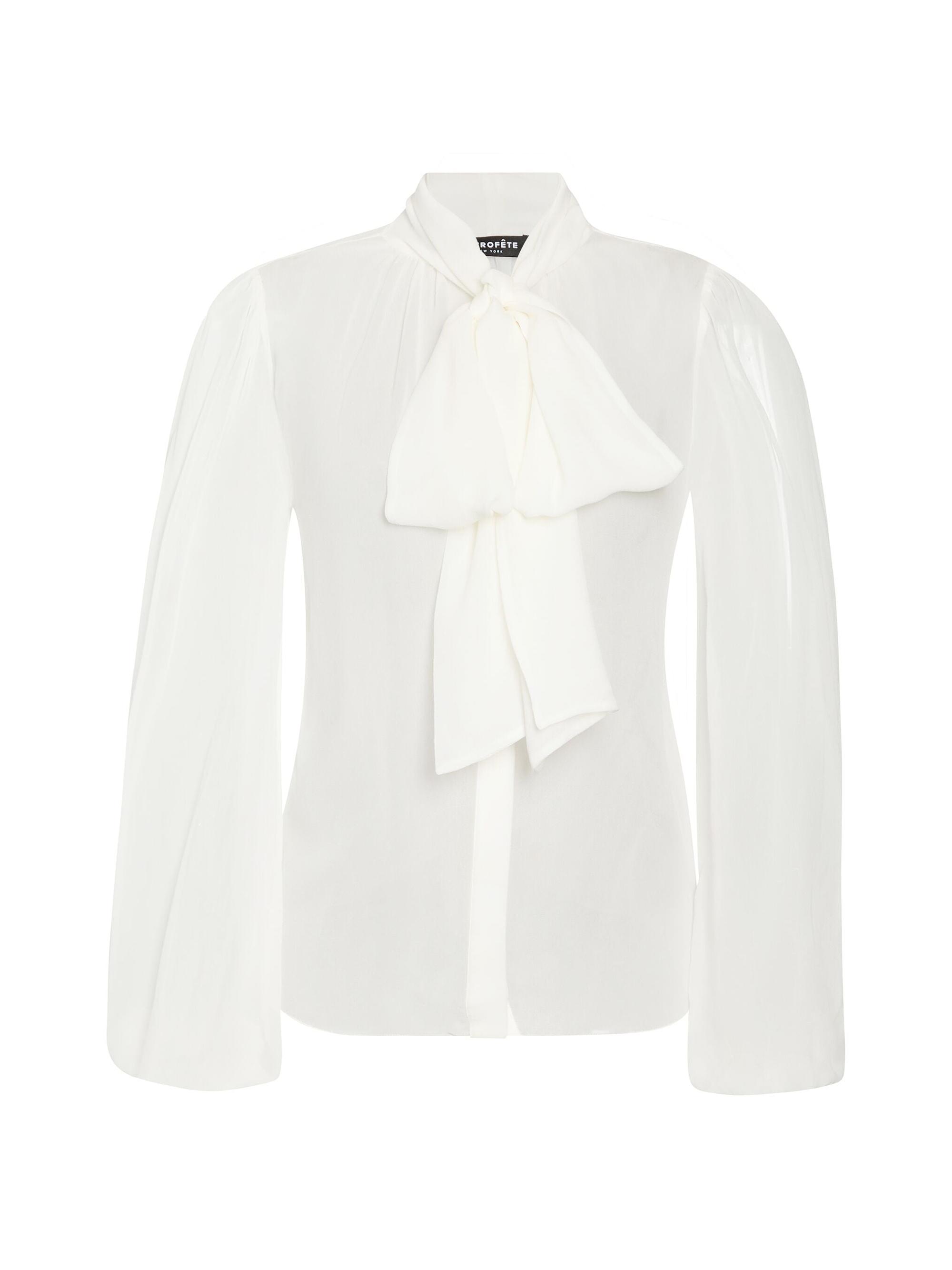 Retrofête Women's Hasli Silk Chiffon Top - White