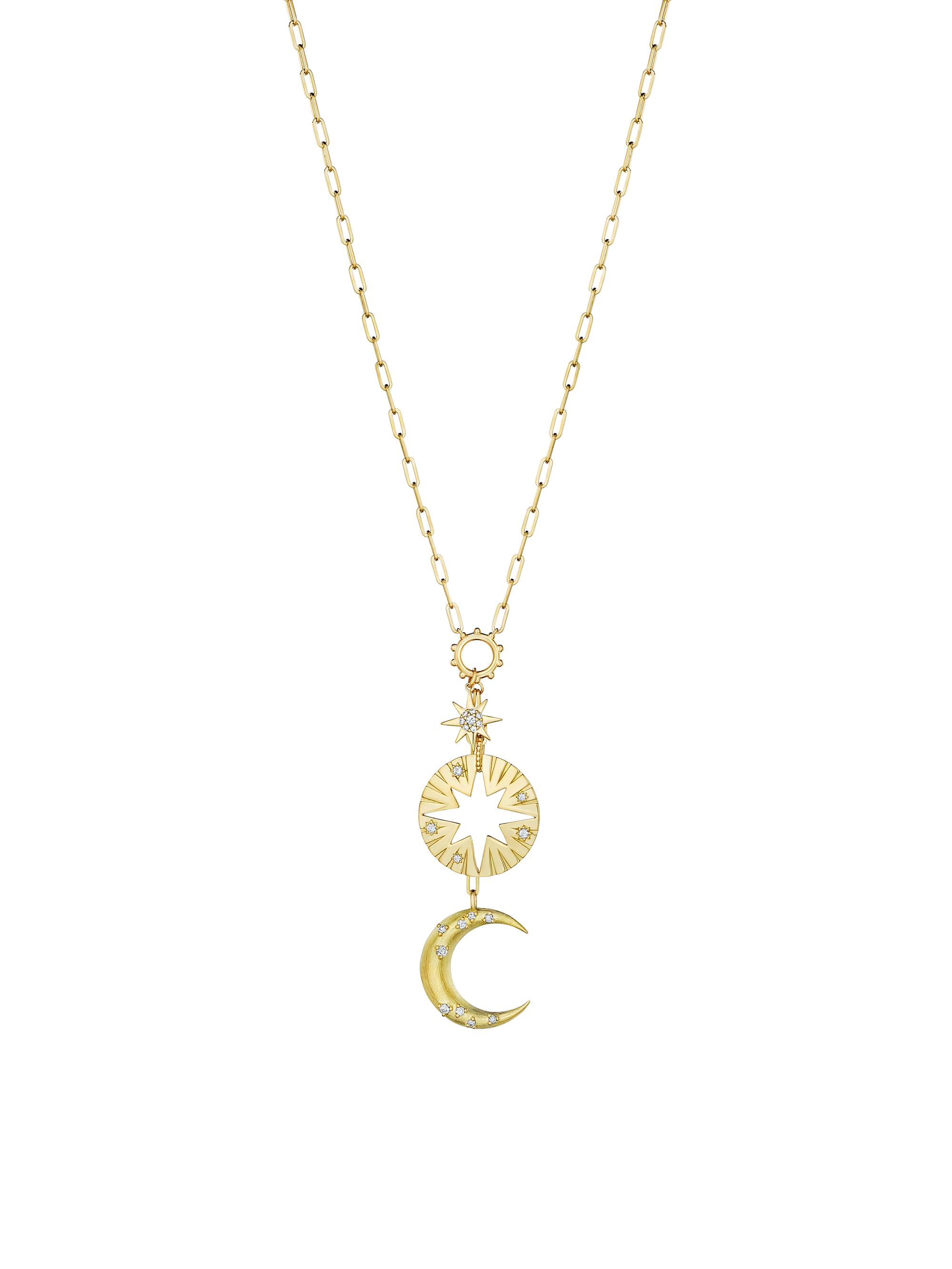 Hueb Women's Penka 18K Yellow Gold & 0.47 TCW Diamond Celestial Charm Necklace - Yellow Gold