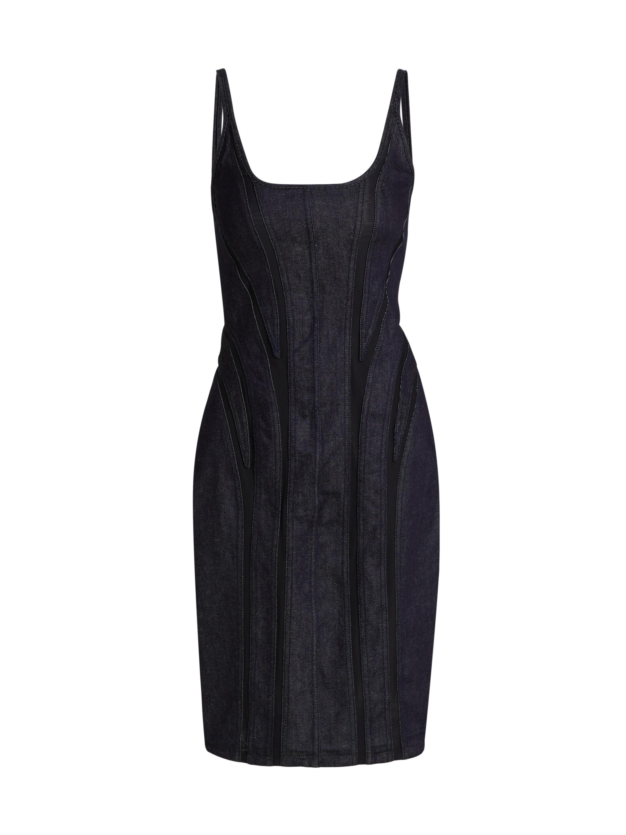 Mugler Women's Stretch Raw Denim Dress - Raw Blue Black