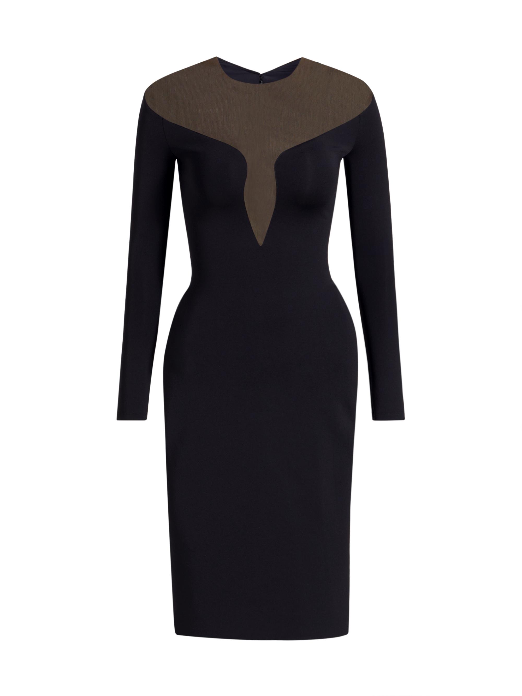 Mugler Women's Sculpted Illusion Cocktail Dress - Black Natural