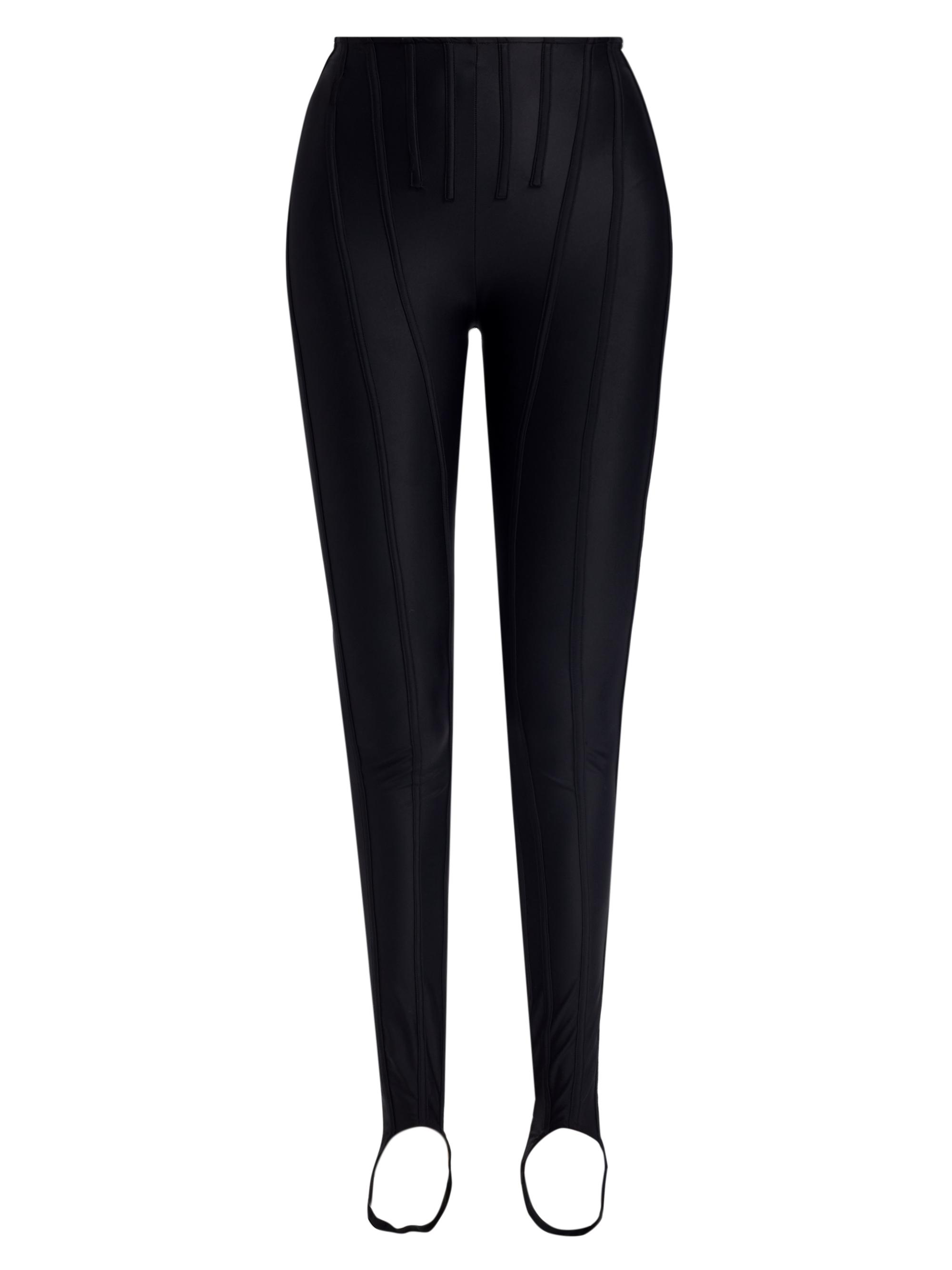 Mugler Women's Stirrup Sport Stretch Pants - Black