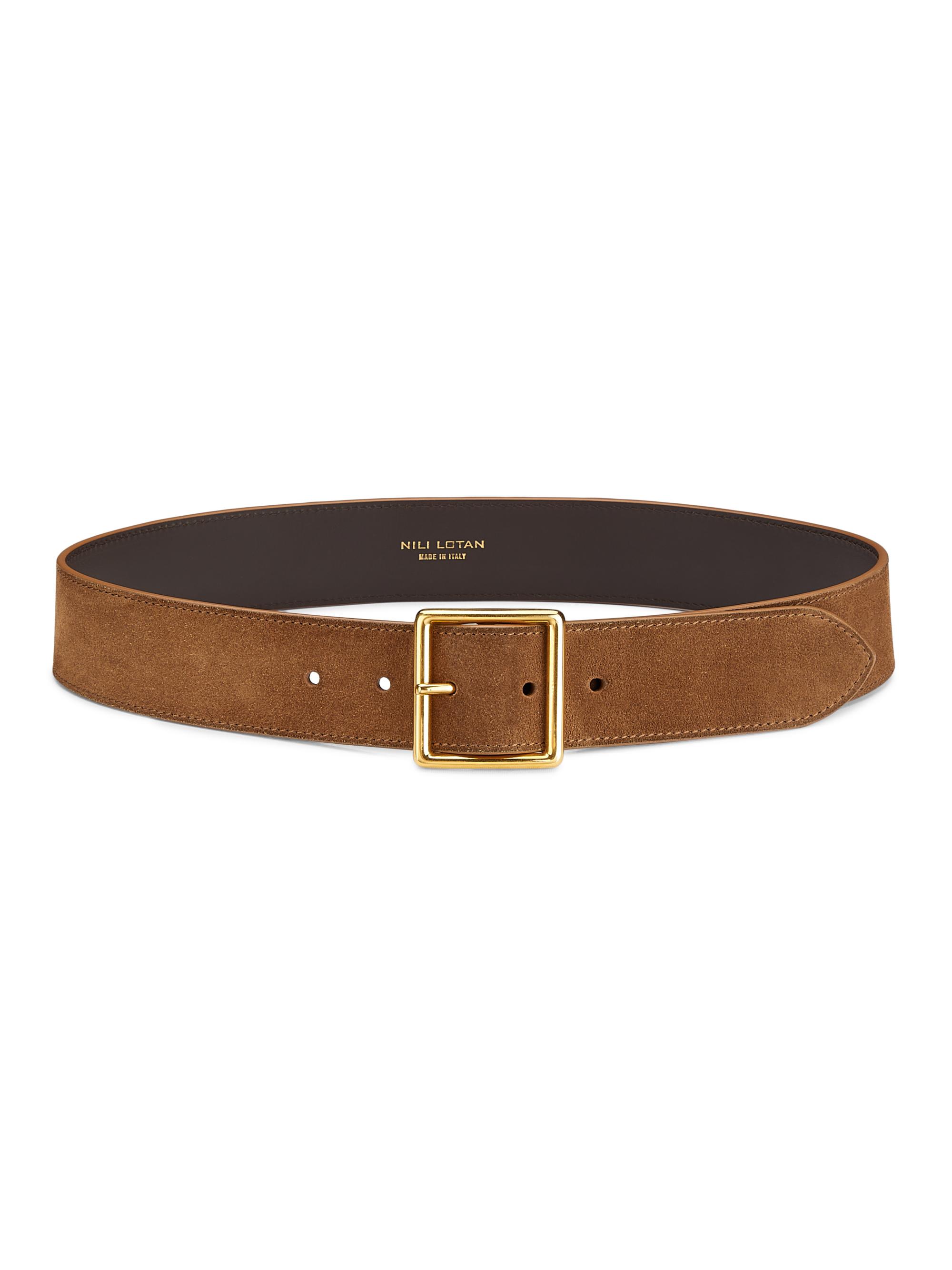 NEW NILI LOTAN women\'s dana belt in ivory with gold buckle Louise_Belt_croc_black.jpg?v=  main image 3