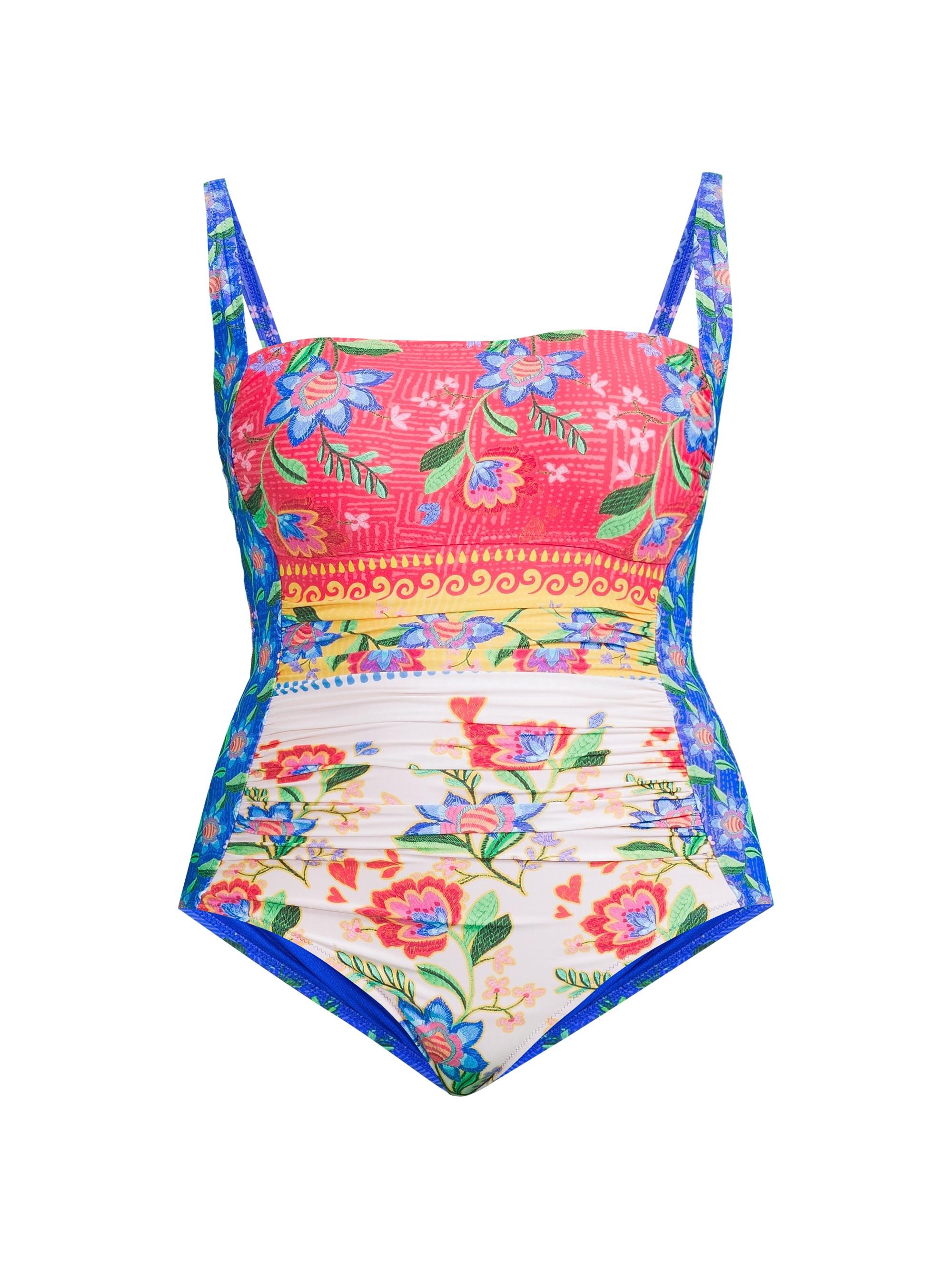 Johnny Was Women's Plus Roumba Floral Ruched One-Piece Swimsuit - Roomba