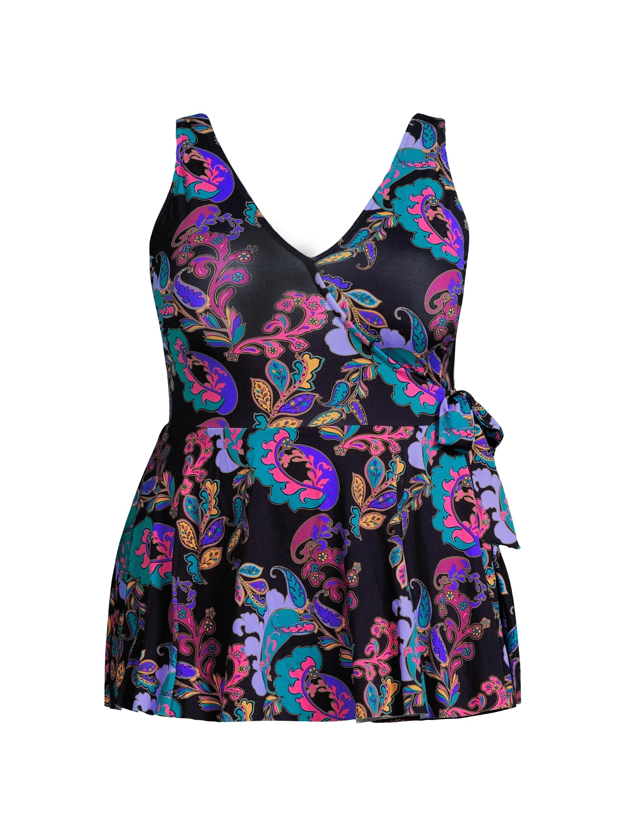 Johnny Was Women's Plus Fatima Wrap-Skirt One-Piece Swimsuit - Fatima Black