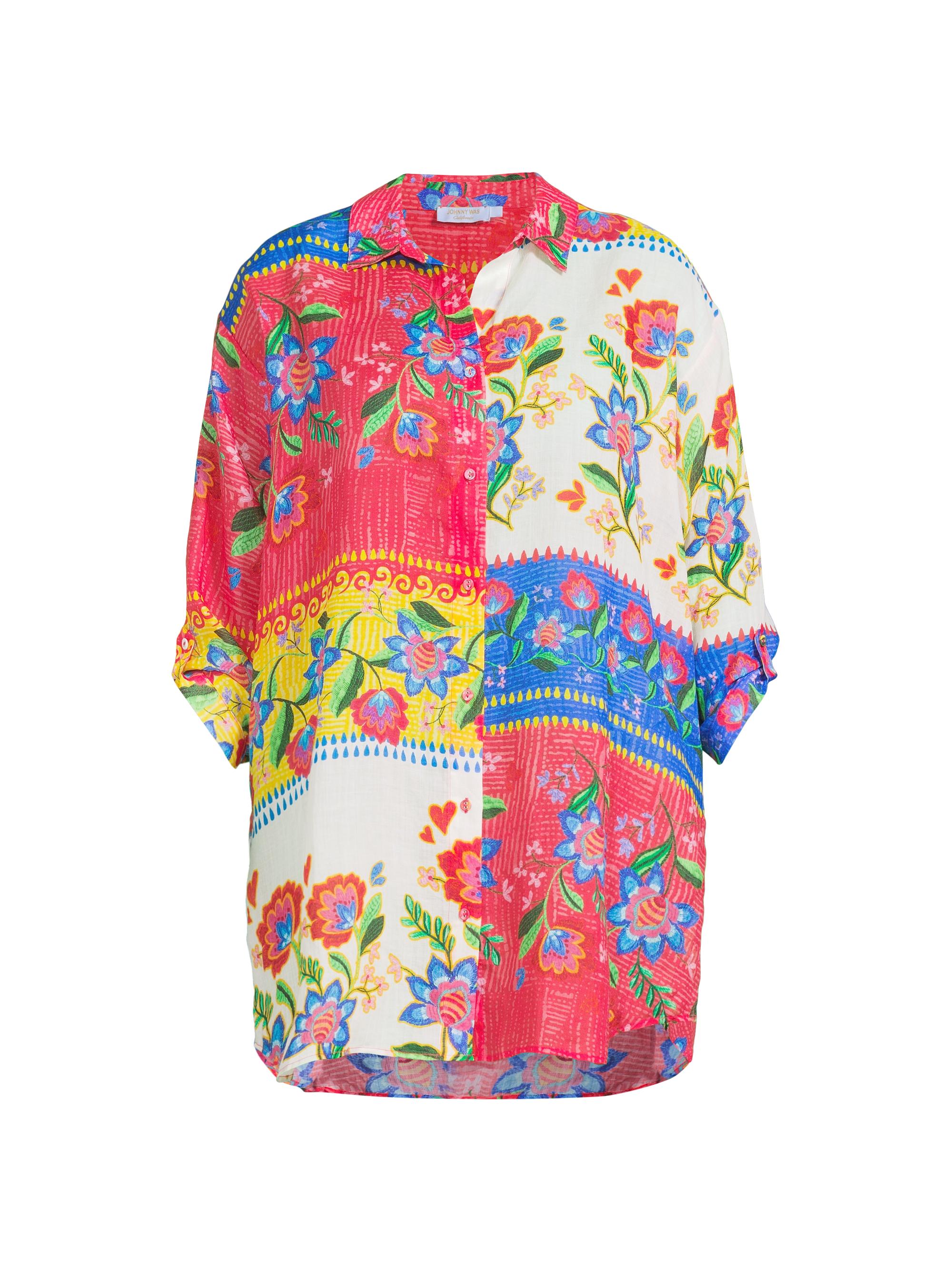 Johnny Was Women's Plus Roumba Floral Button-Front Shirtdress - Roomba