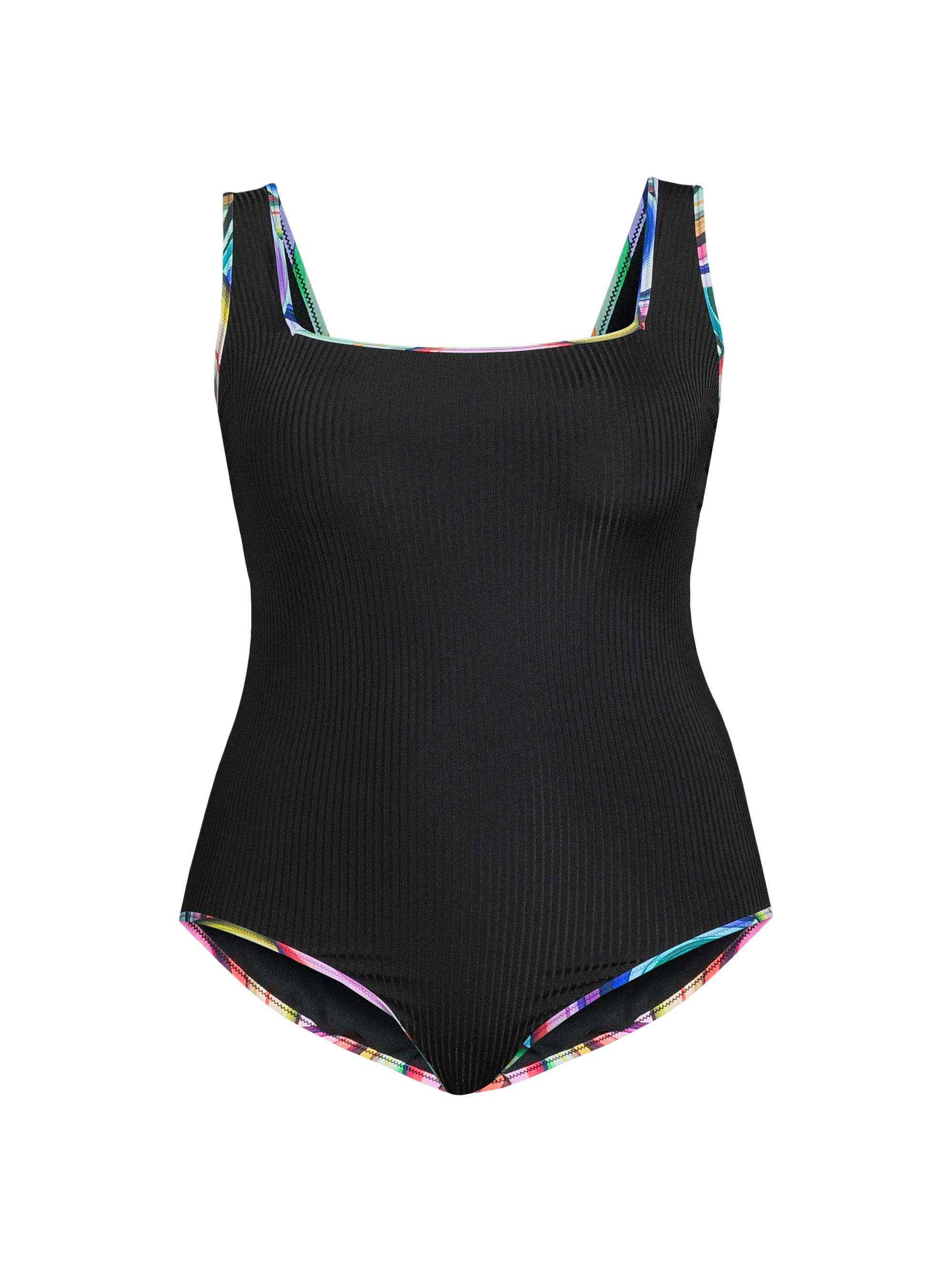 Johnny Was Women's Plus Abel Square Neck One-Piece Swimsuit - Black Abel