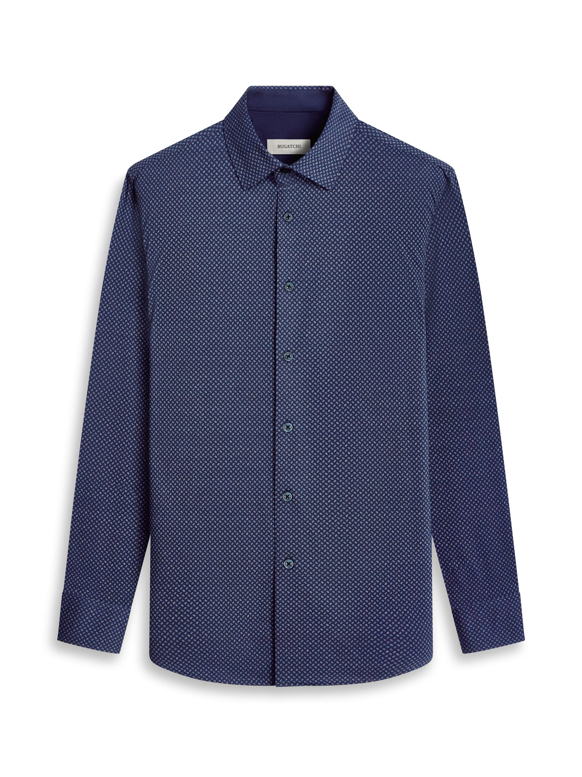 Bugatchi Men's Ooohcotton Jimmy Printed Shirt - Navy