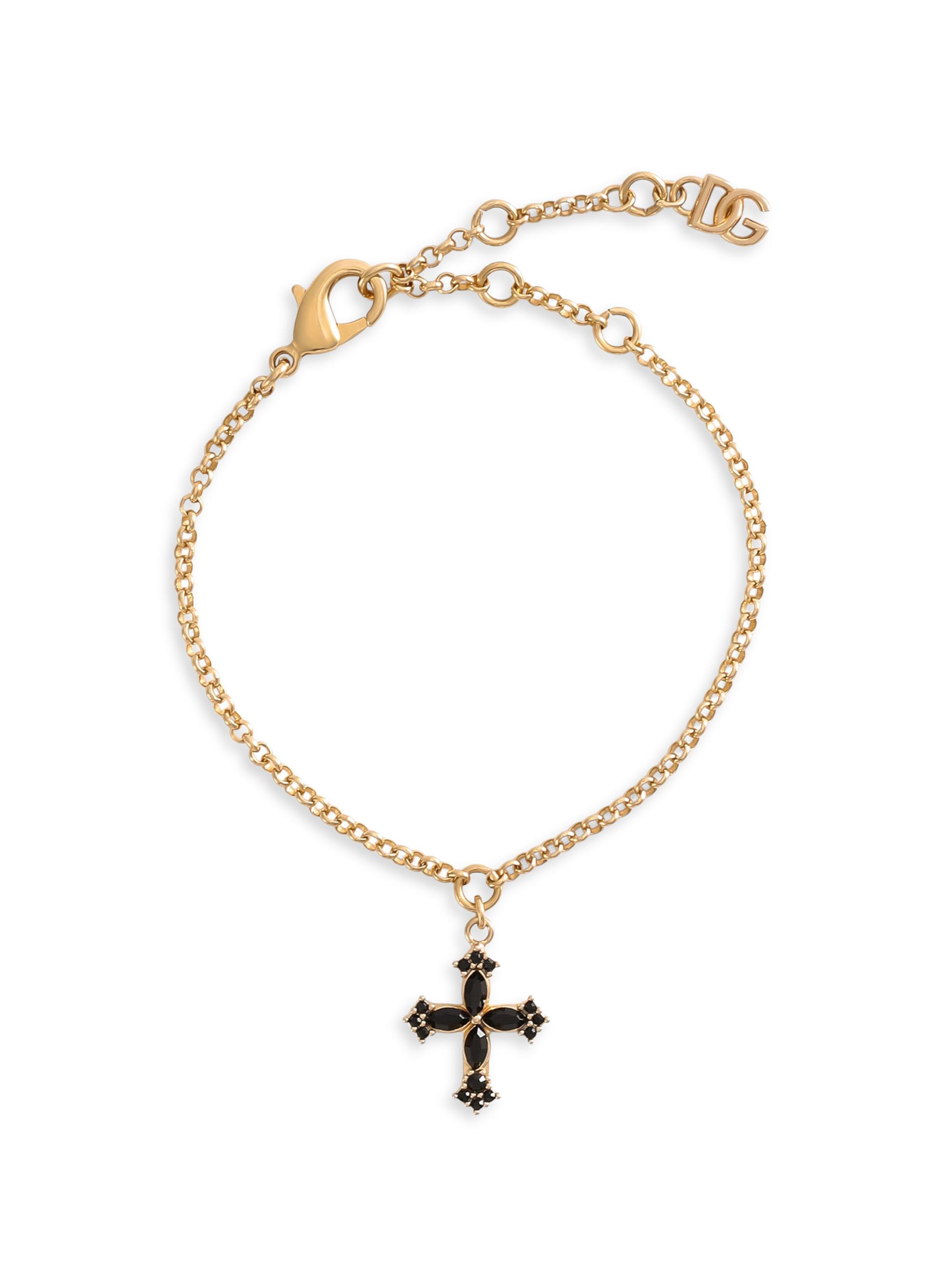 Dolce & Gabbana Women's Goldtone & Glass Crystal Cross Bracelet - Gold