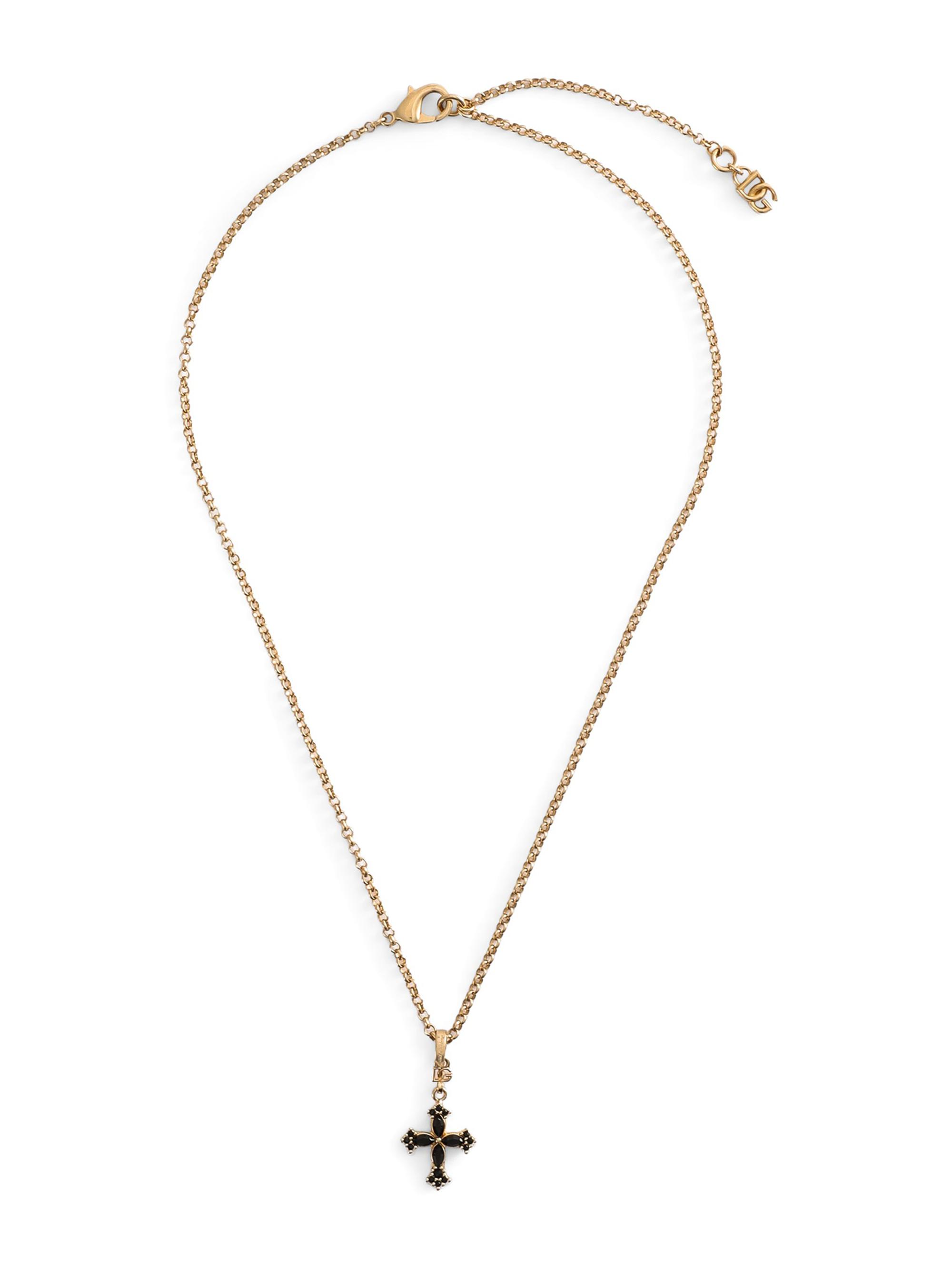 Dolce & Gabbana Women's Goldtone & Glass Crystal Cross Pendant Necklace - Gold