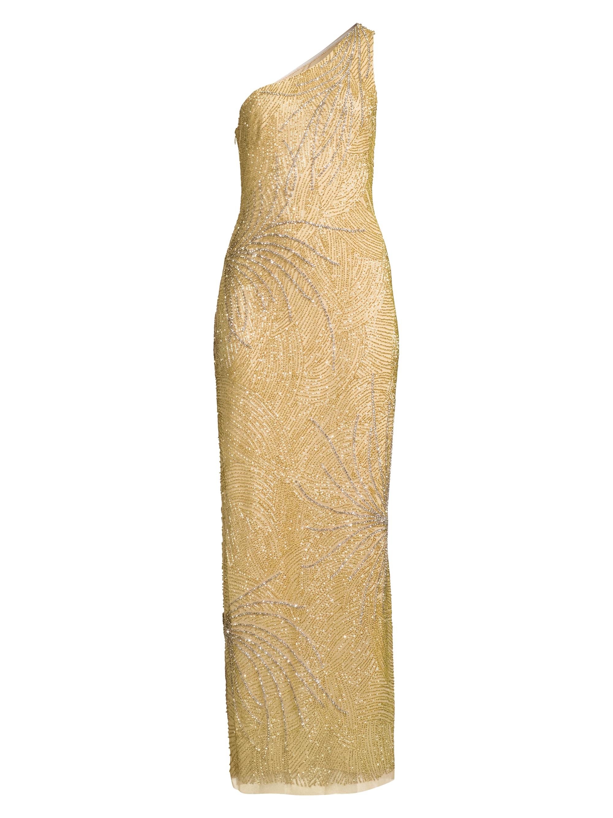 Aidan Mattox Textured Jacqaurd Column Gown | Saks Fifth Avenue