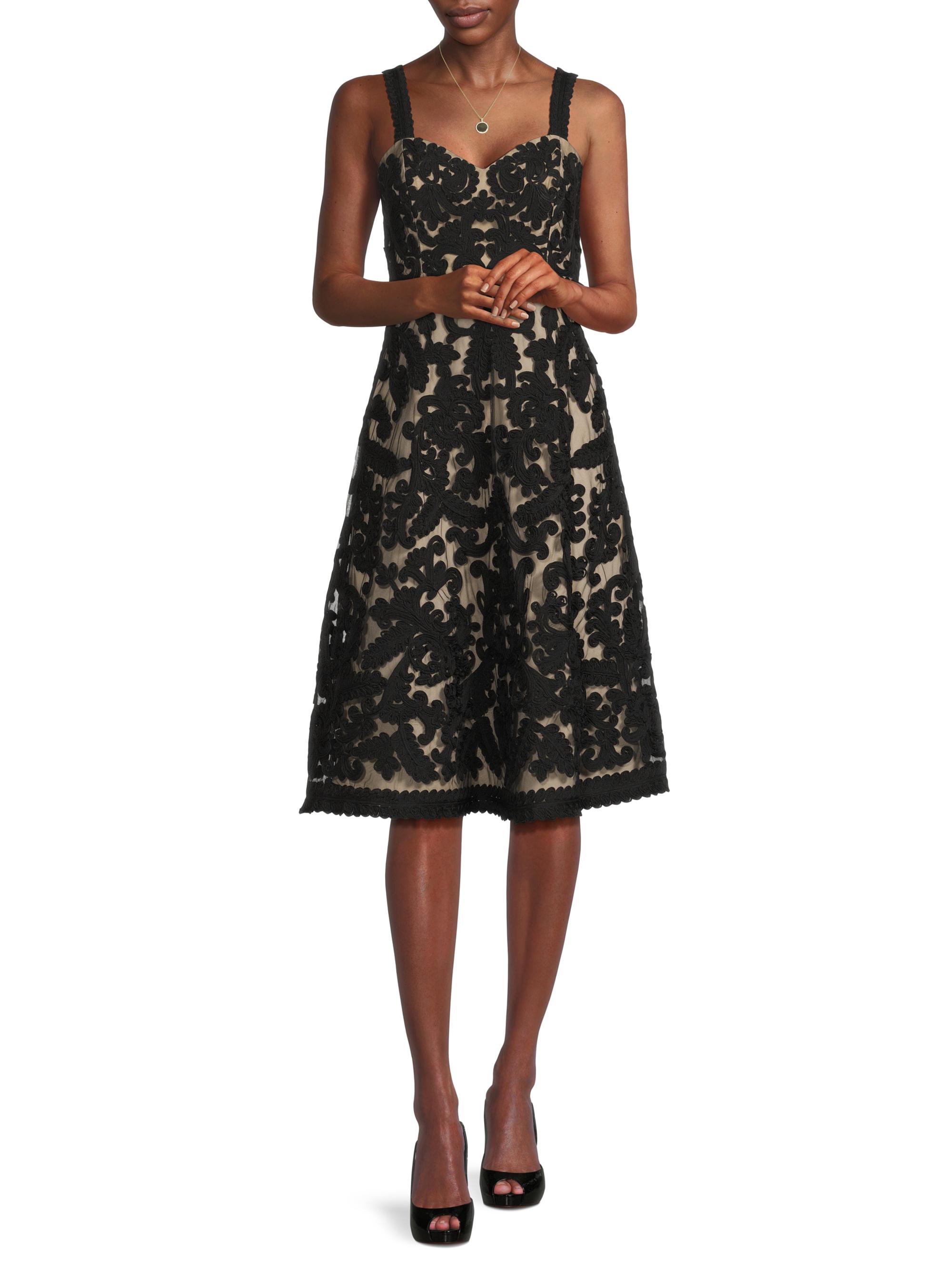 Aidan Mattox Embroidered Mesh Sweetheart A-Line Knee-Length Dress | Saks  Fifth Avenue