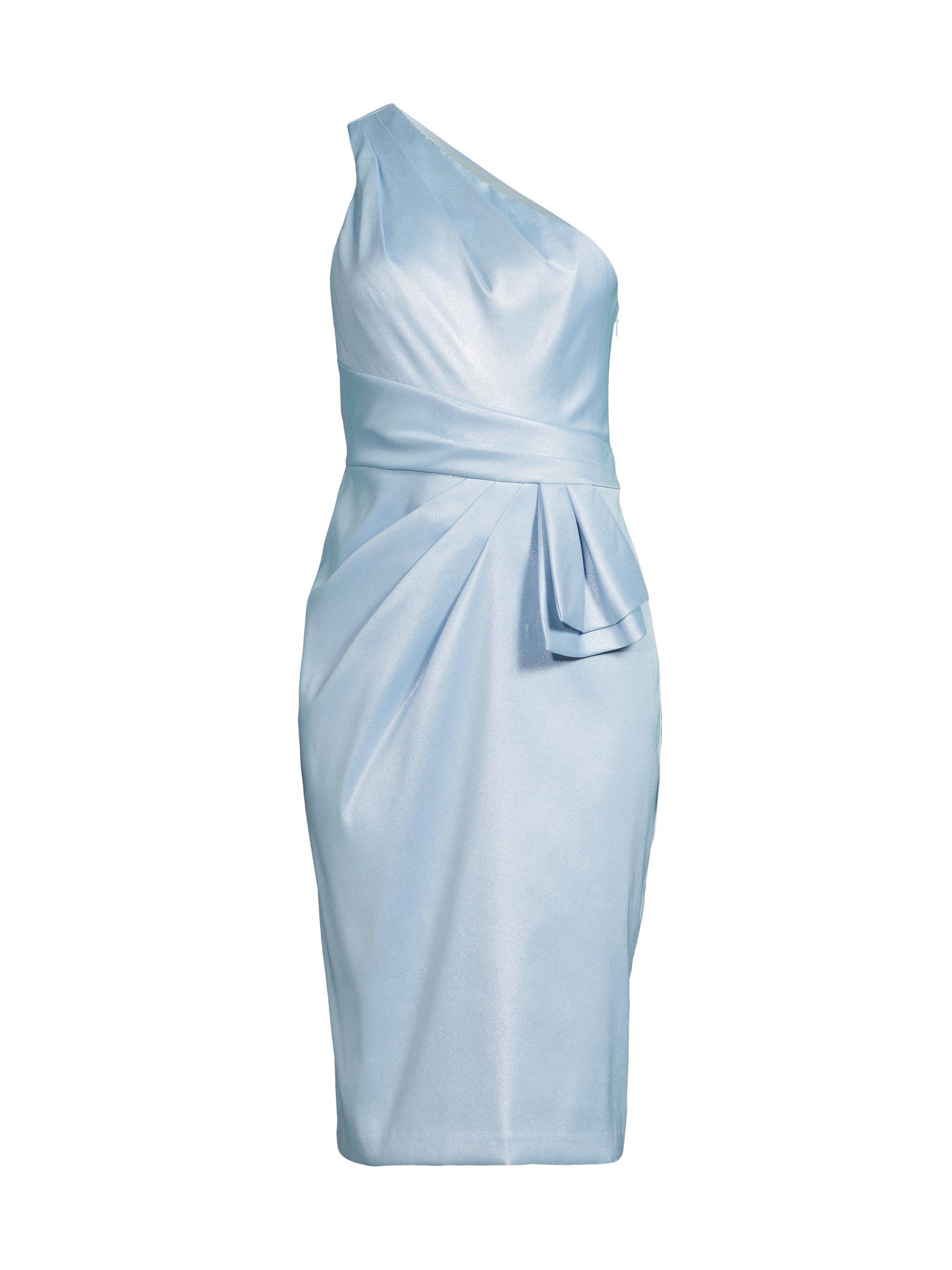 Aidan Mattox Women's Foiled Mikado Midi-Dress - Clearwater