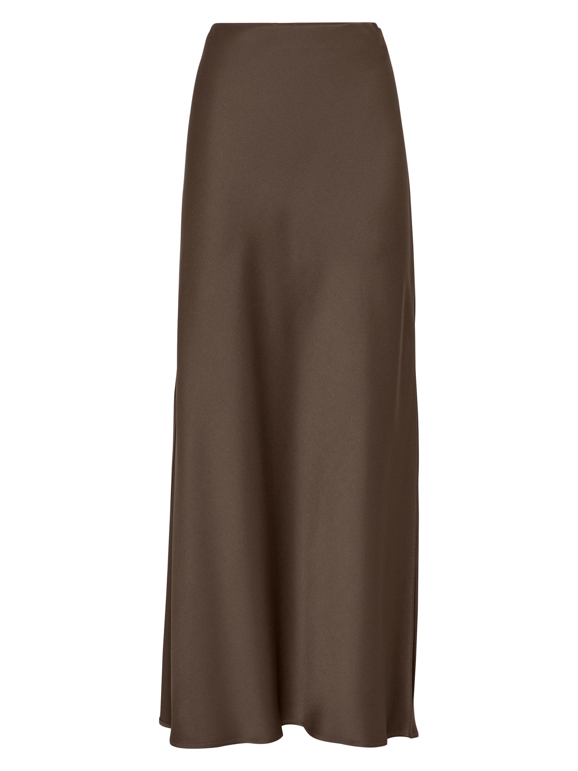 Brunello Cucinelli Women's Satin Cady Fluid Bias Cut Skirt - Cocoa