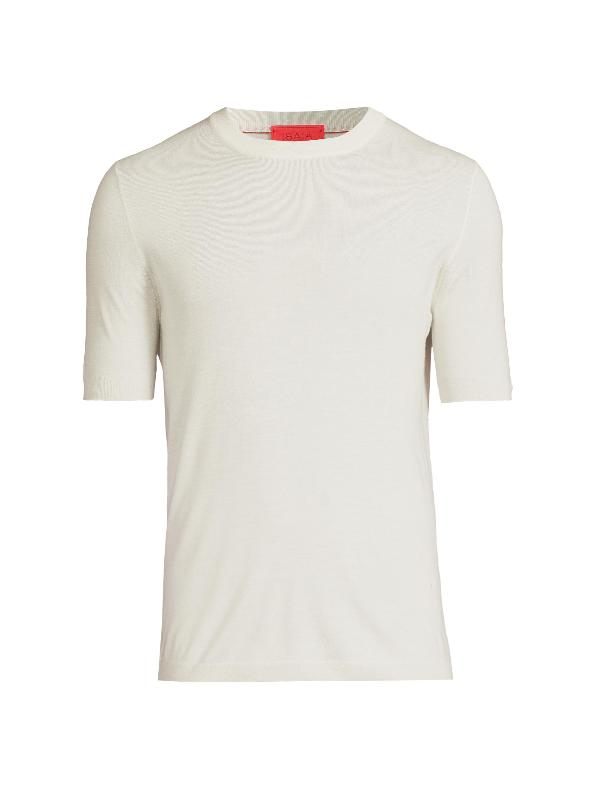 Isaia Men's Cashmere-Silk Knit T-shirt - Open White