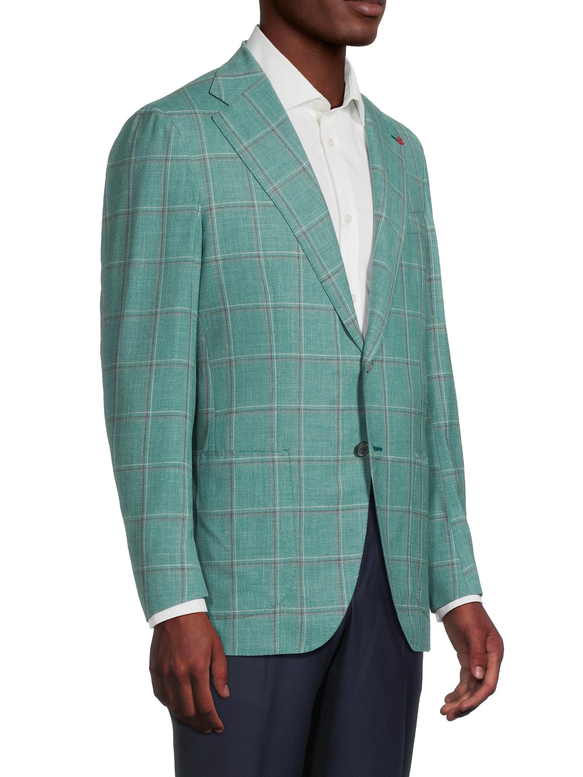 Wool-Silk Plaid Jacket