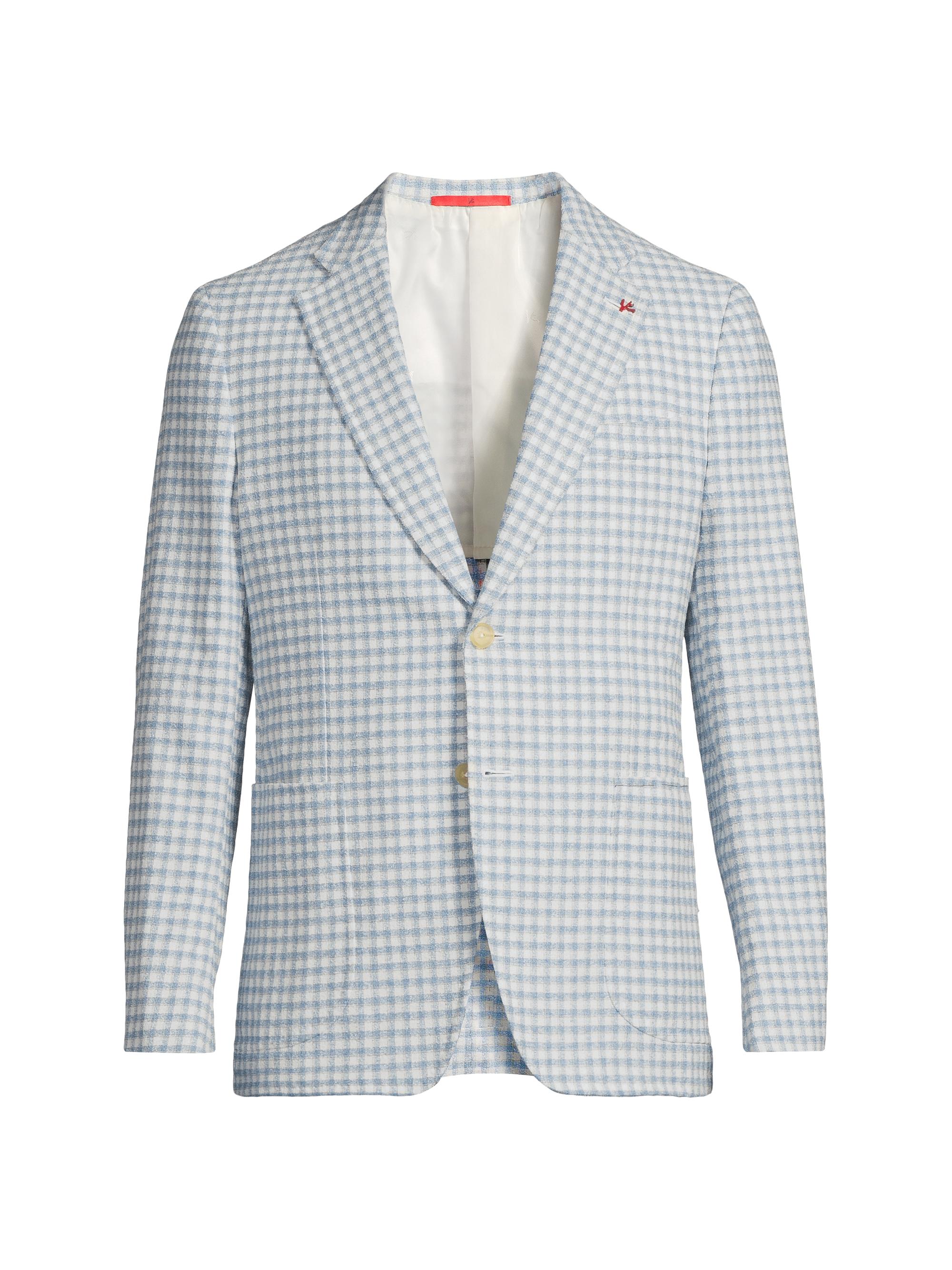 Isaia Men's Over Check Comfort Boucle Jacket - Bianco