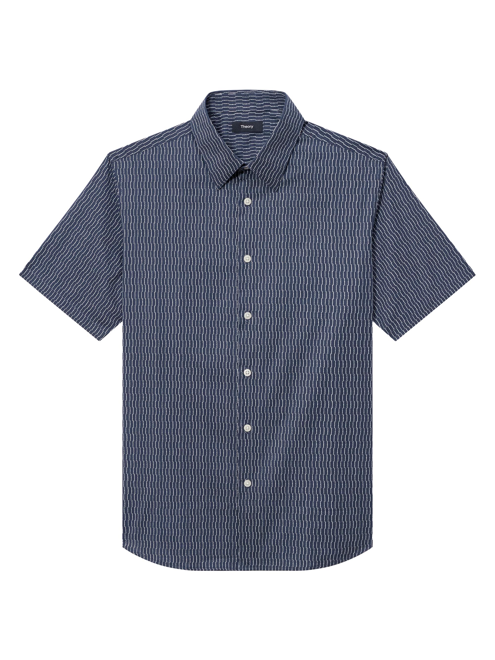 Theory Men's Irving Movement Stripe Shirt - Greenstone White