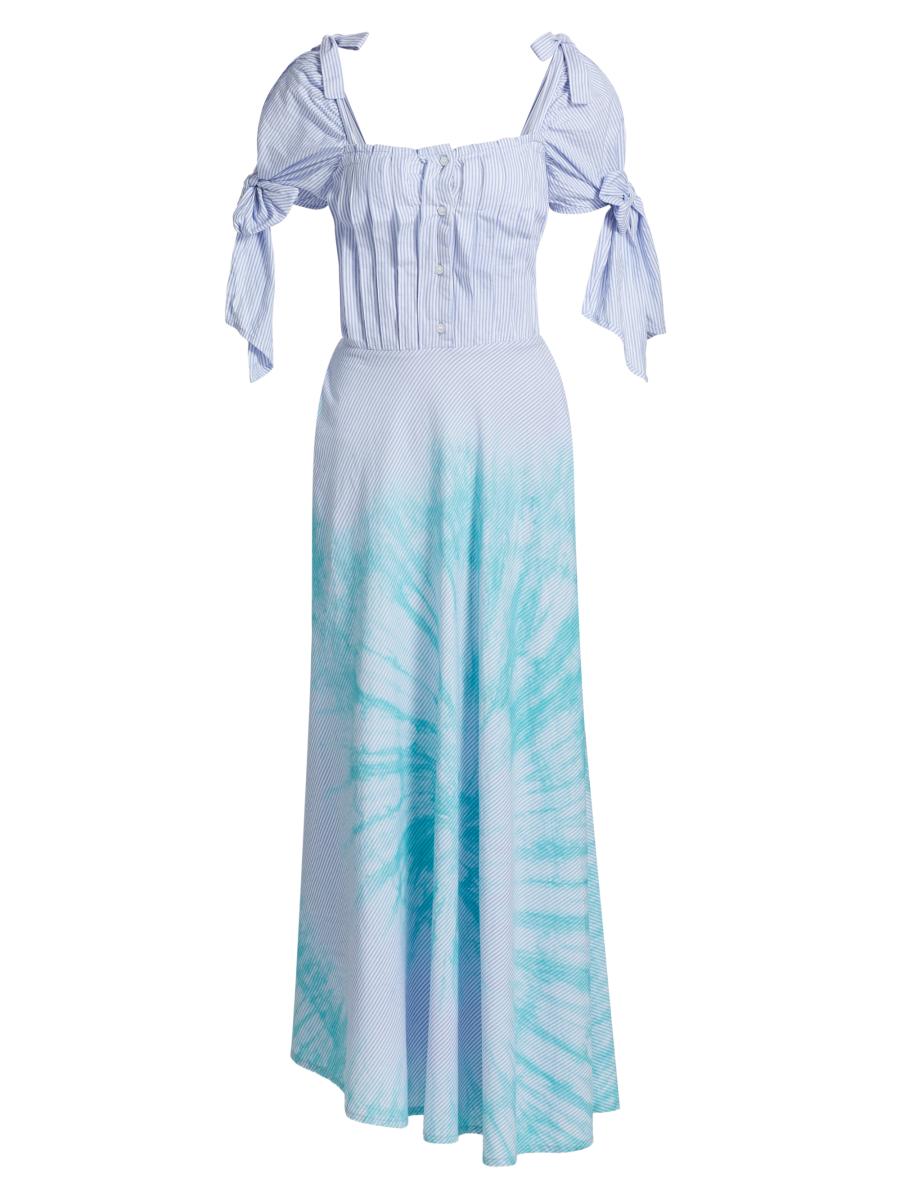 Busayo Women's Ariyike Pleated Tie-dye Maxi Dress In Blue