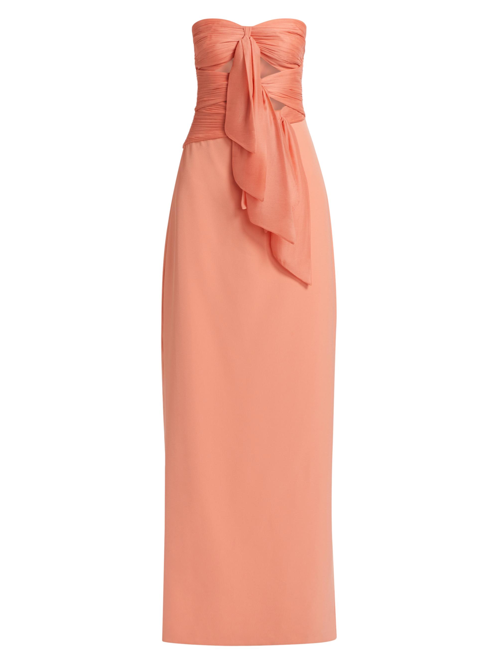 Amur Women's Diana Cutout Bow Strapless Gown - Peach Sky