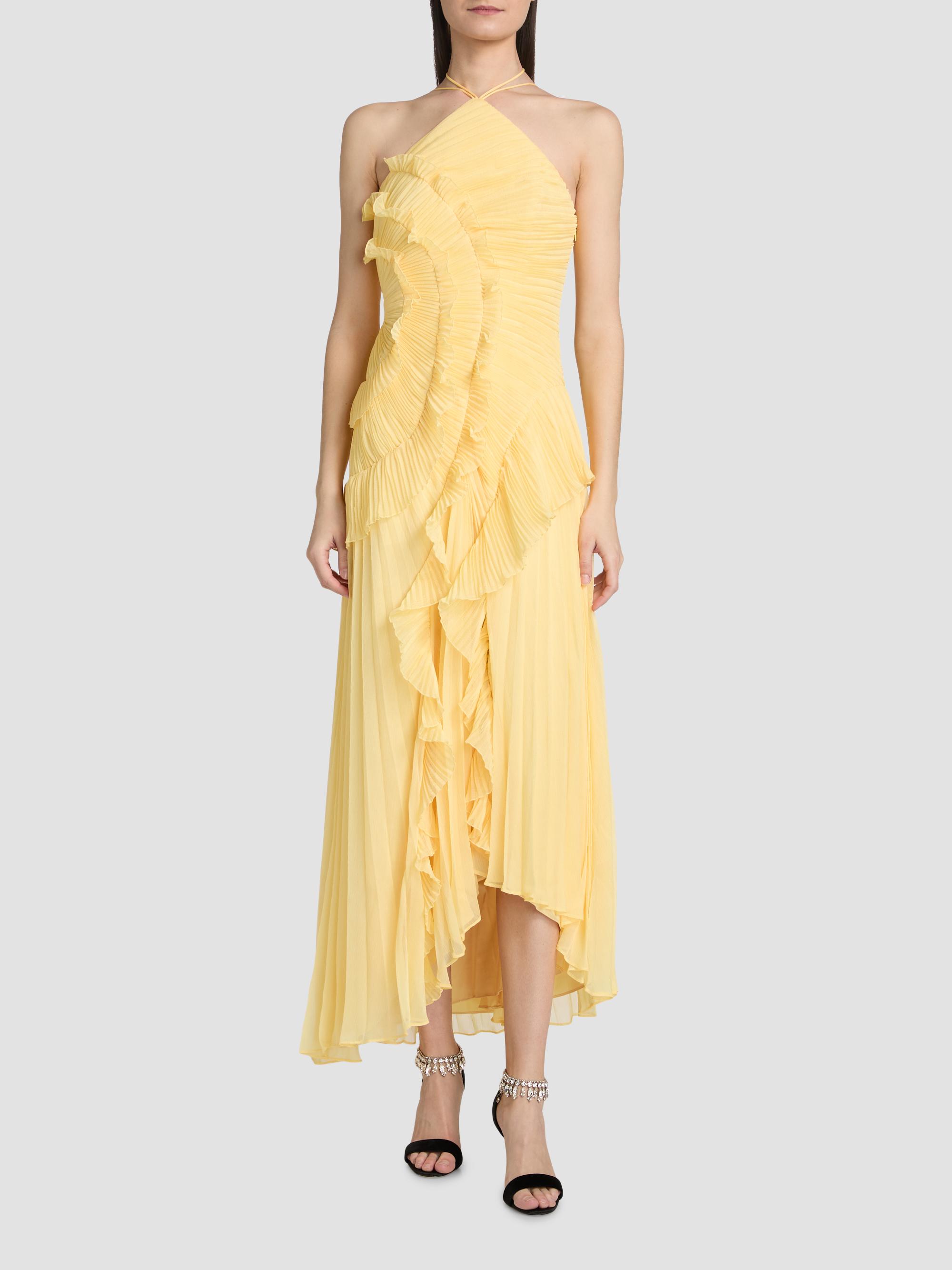 AMUR Women's Lorelie Ruffle Halterneck Gown - Lotus