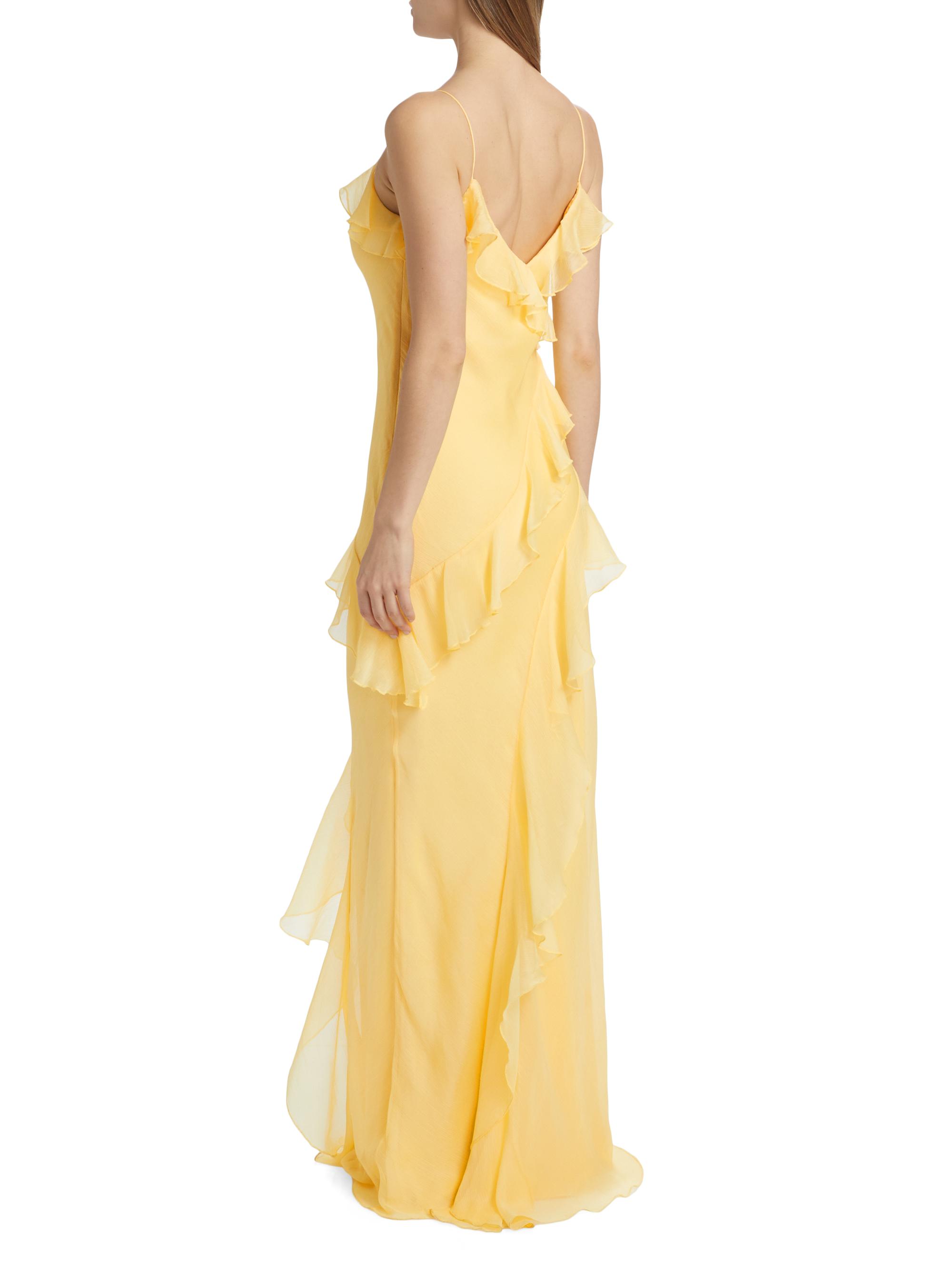 Amur Women's Sophia Slip Gown - Yellow - Size 0 - Lotus