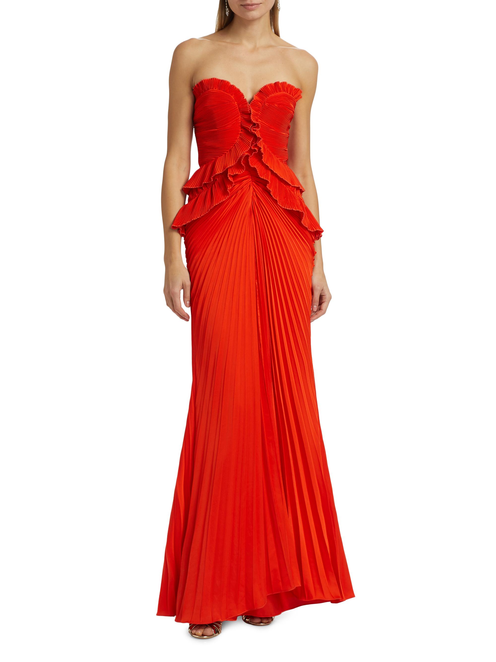 Amur Isabell Strapless Frill Column Gown | Saks Fifth Avenue