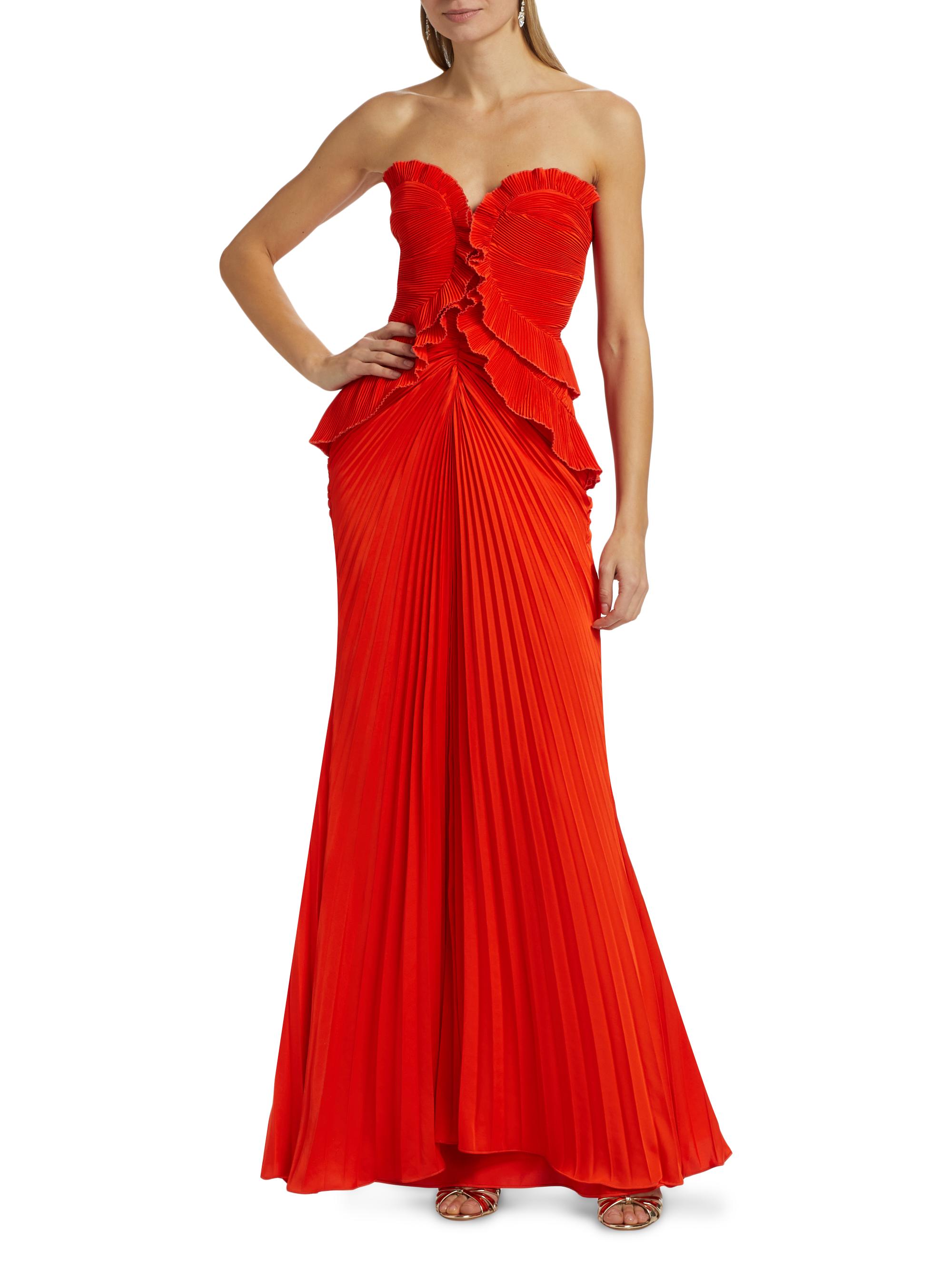 Amur Isabell Strapless Frill Column Gown | Saks Fifth Avenue