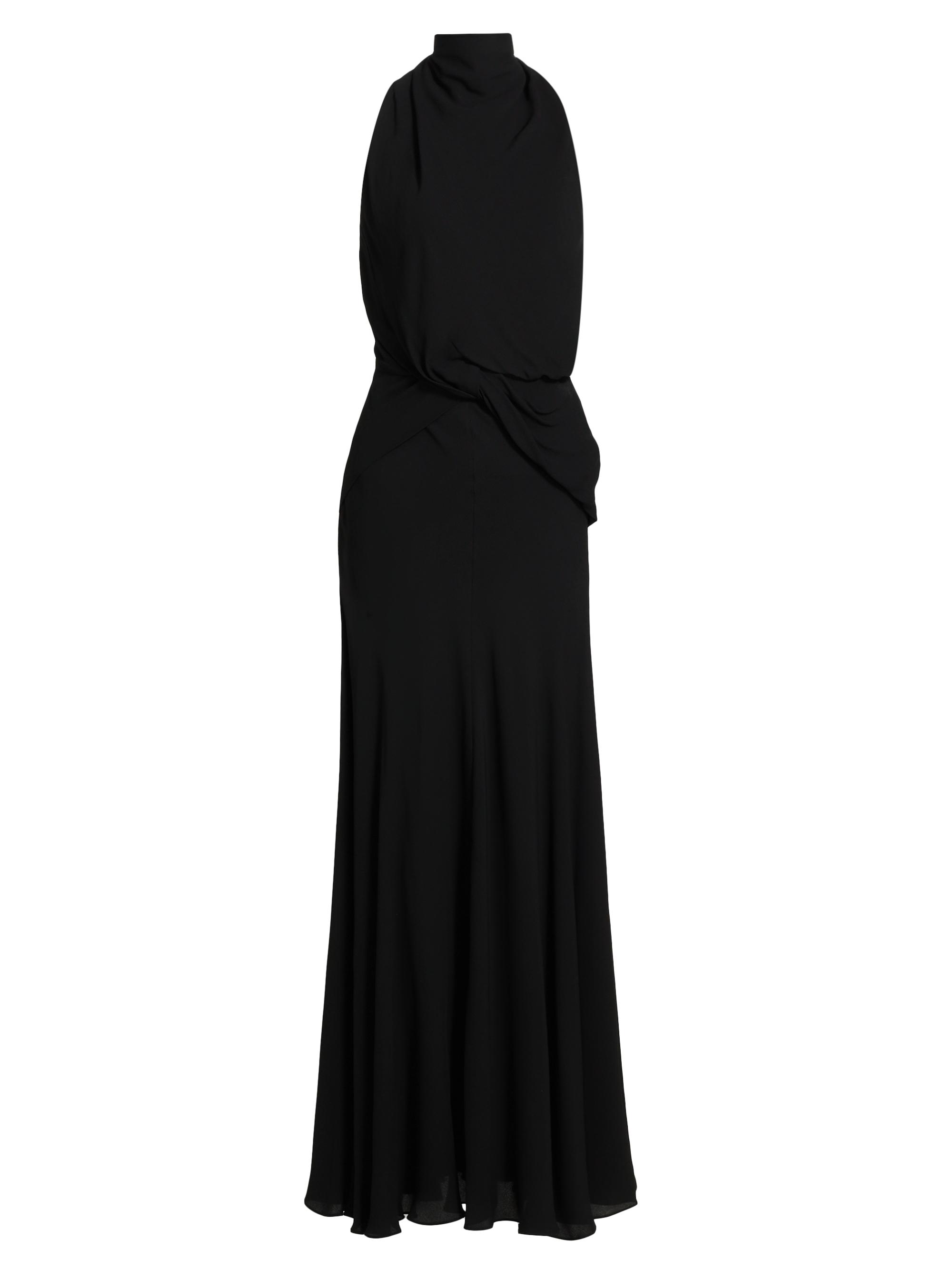 Brandon Maxwell Women's Valerie Draped Halter Gown - Black